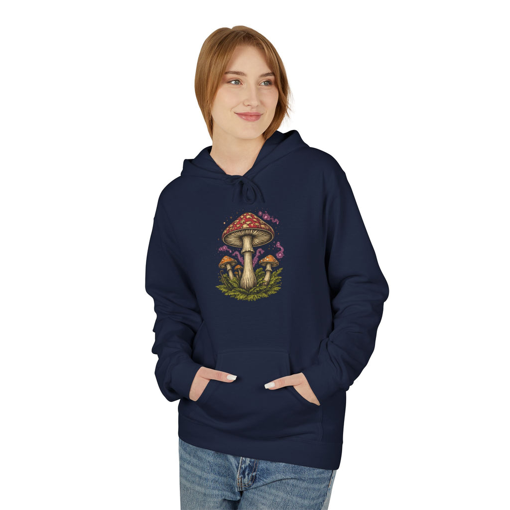 Mushroom Art Hoodie — Botanical Foraging Graphic Pullover
