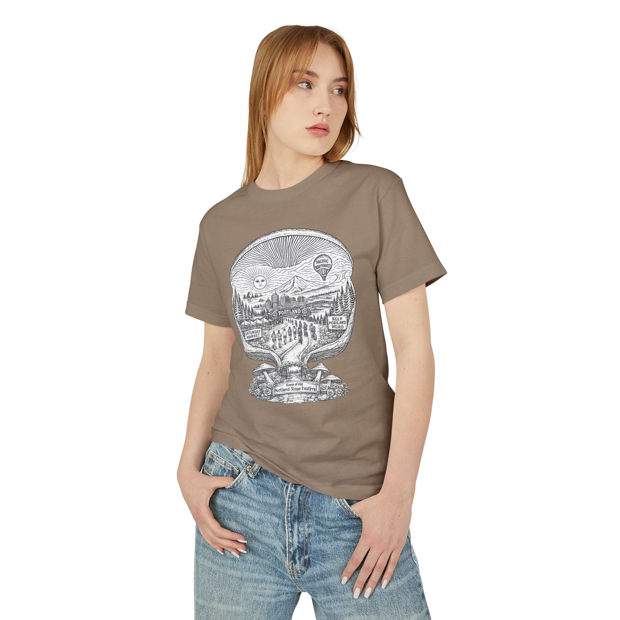Portland Mushrooms Graphic Tee — Vintage Outdoor Nature T-Shirt