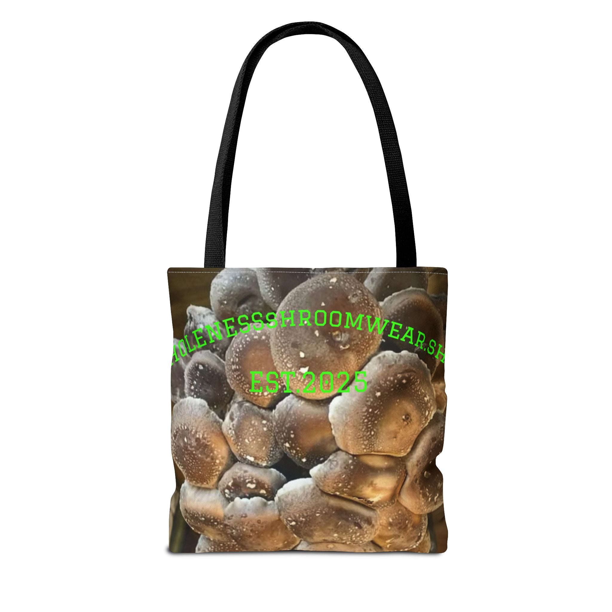 Bag: Mushroom Print Tote Bag-Over-Print Canvas Tote