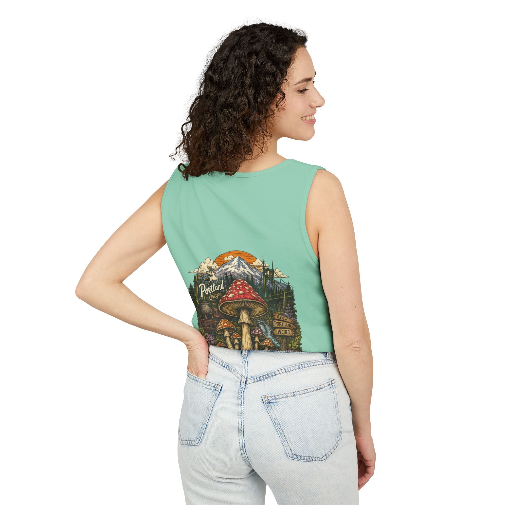 Mushroom Graphic Tank Top — Colorful Psychedelic Fungi Design