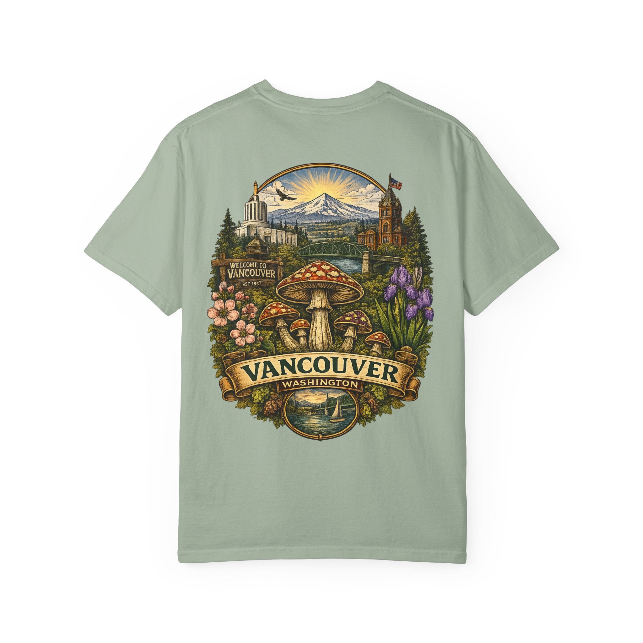 Lake Oswego Mushroom T-Shirt — Vintage Nature & Psychedelic Fungi Design