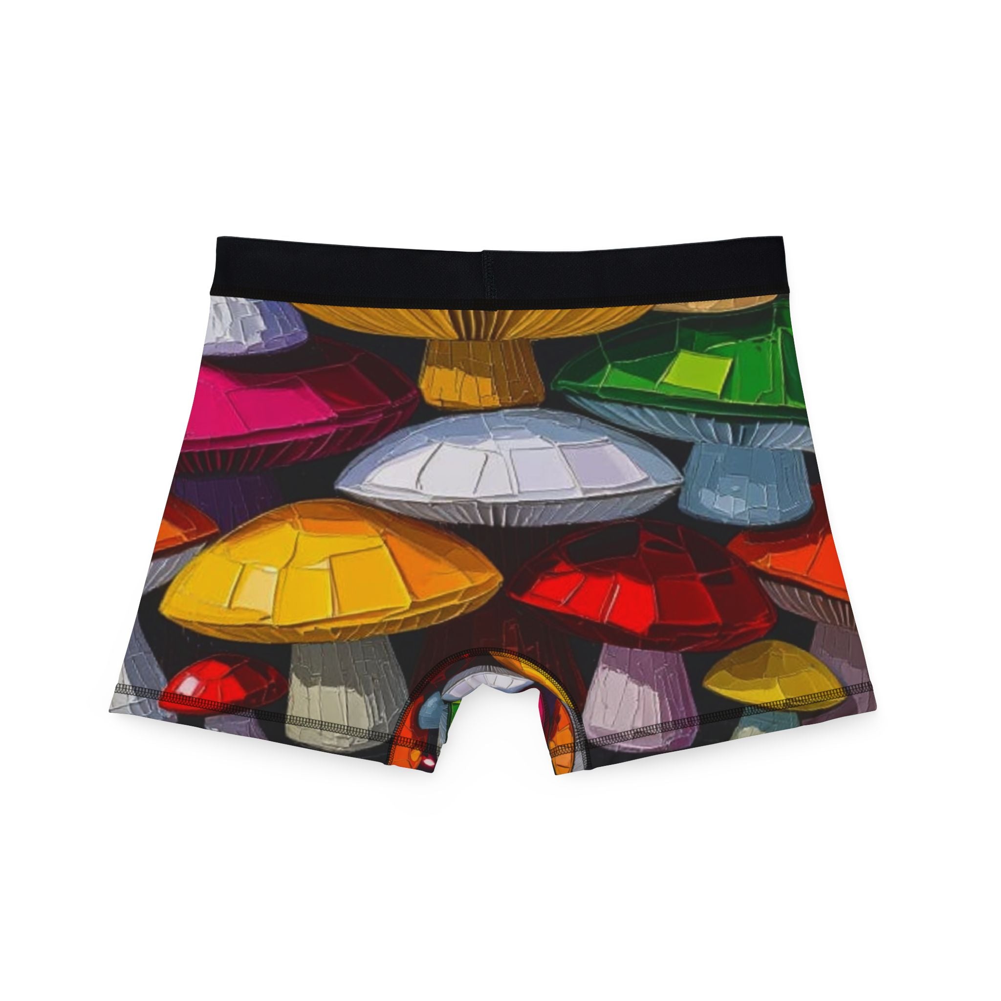 Mushroom Garden Men's Boxer Briefs – Colorful Psychedelic Fungi Print Underwear