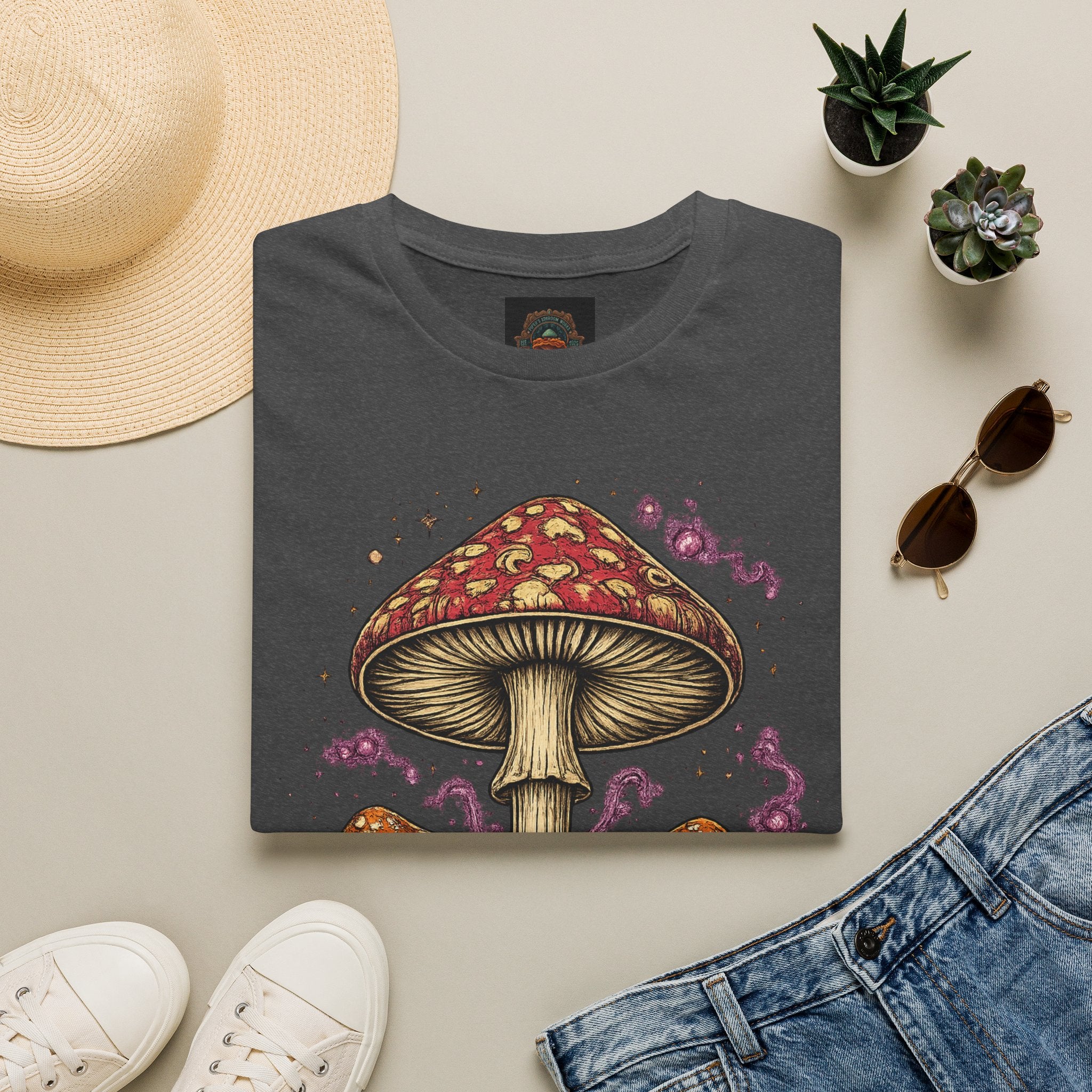 Mushroom Magic T-Shirt — Vintage Red Toadstool Illustration