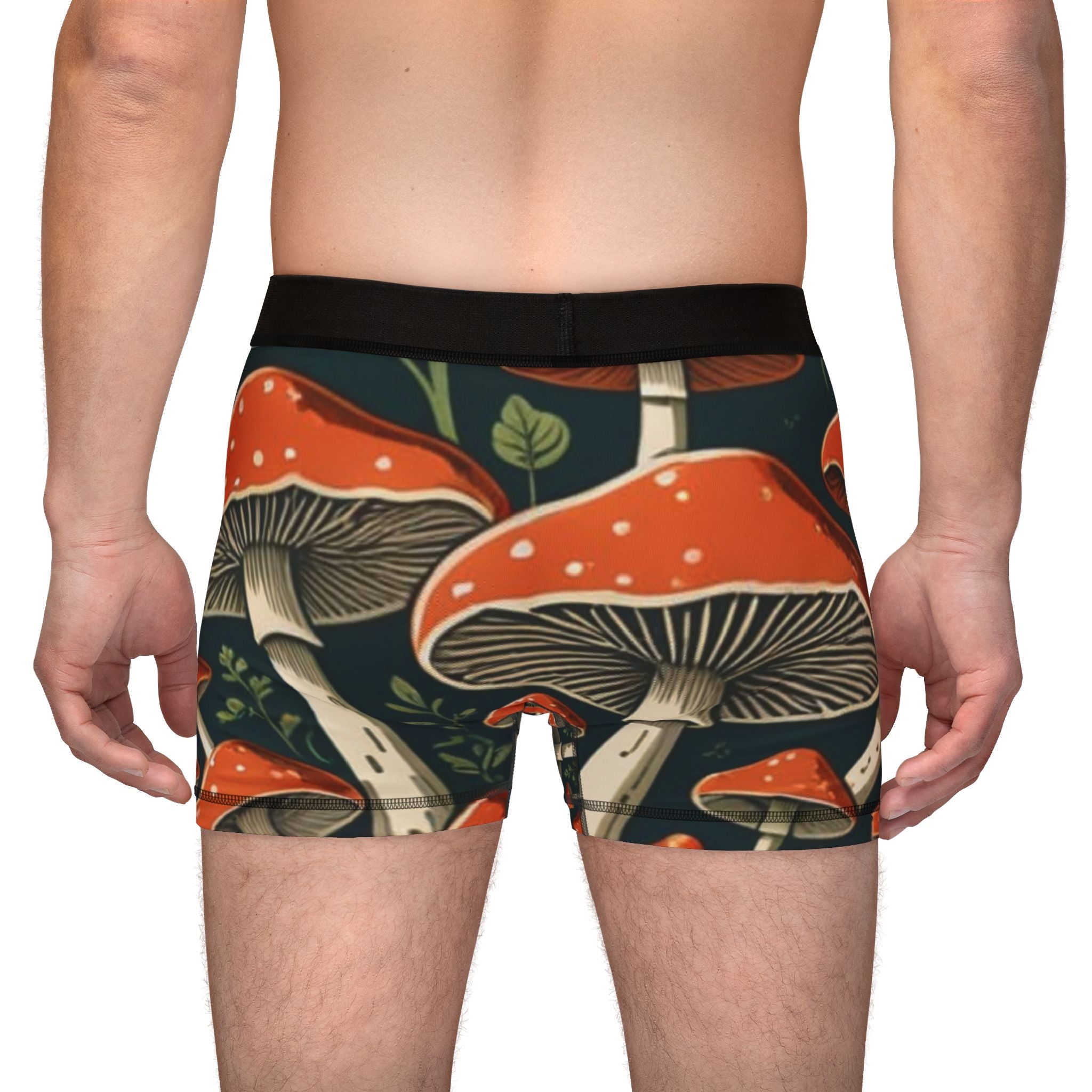 Mushroom Forest Men's Boxer Briefs – Dark Moody Toadstool All-Over Print