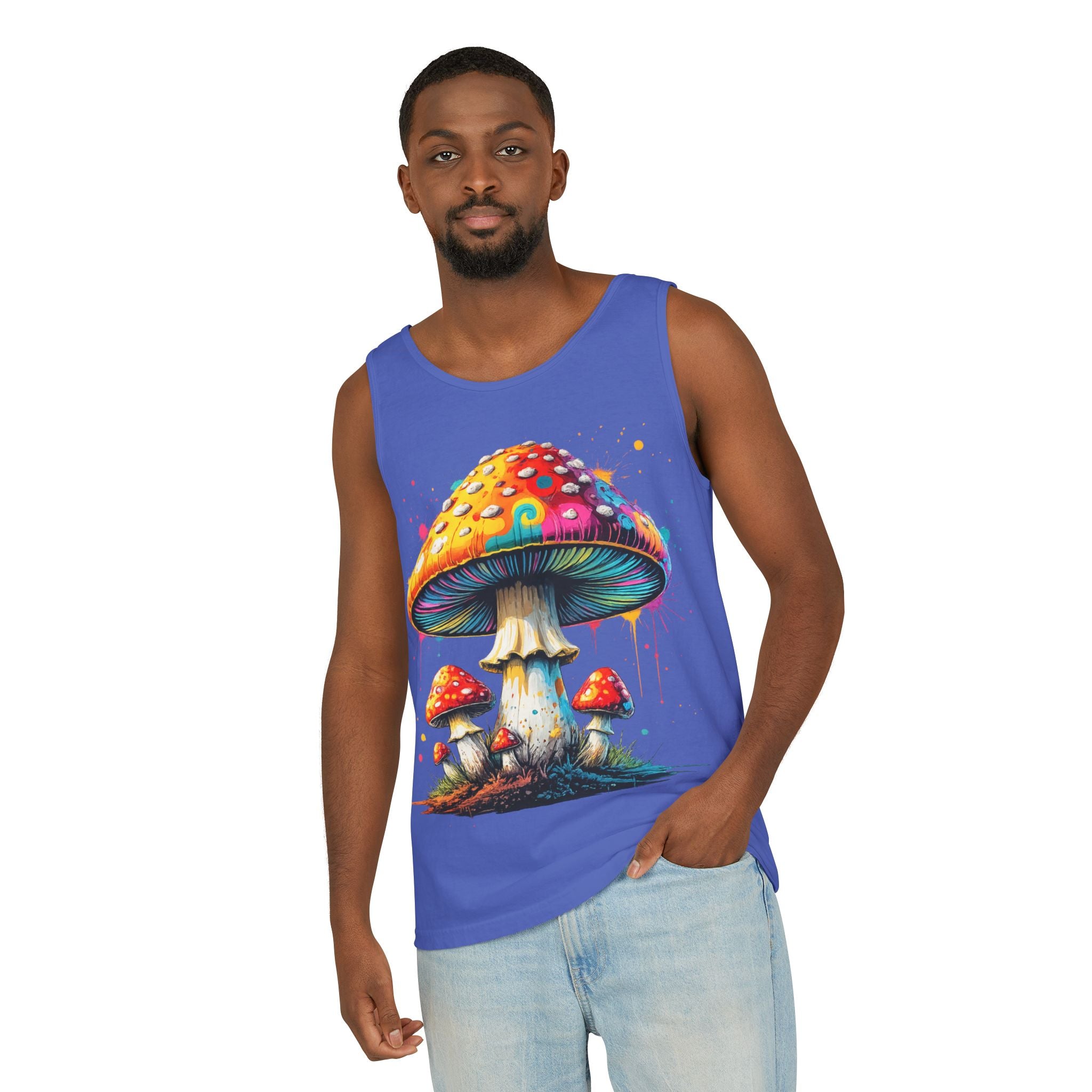 Mushroom Graphic Tank Top — Colorful Psychedelic Fungi Design