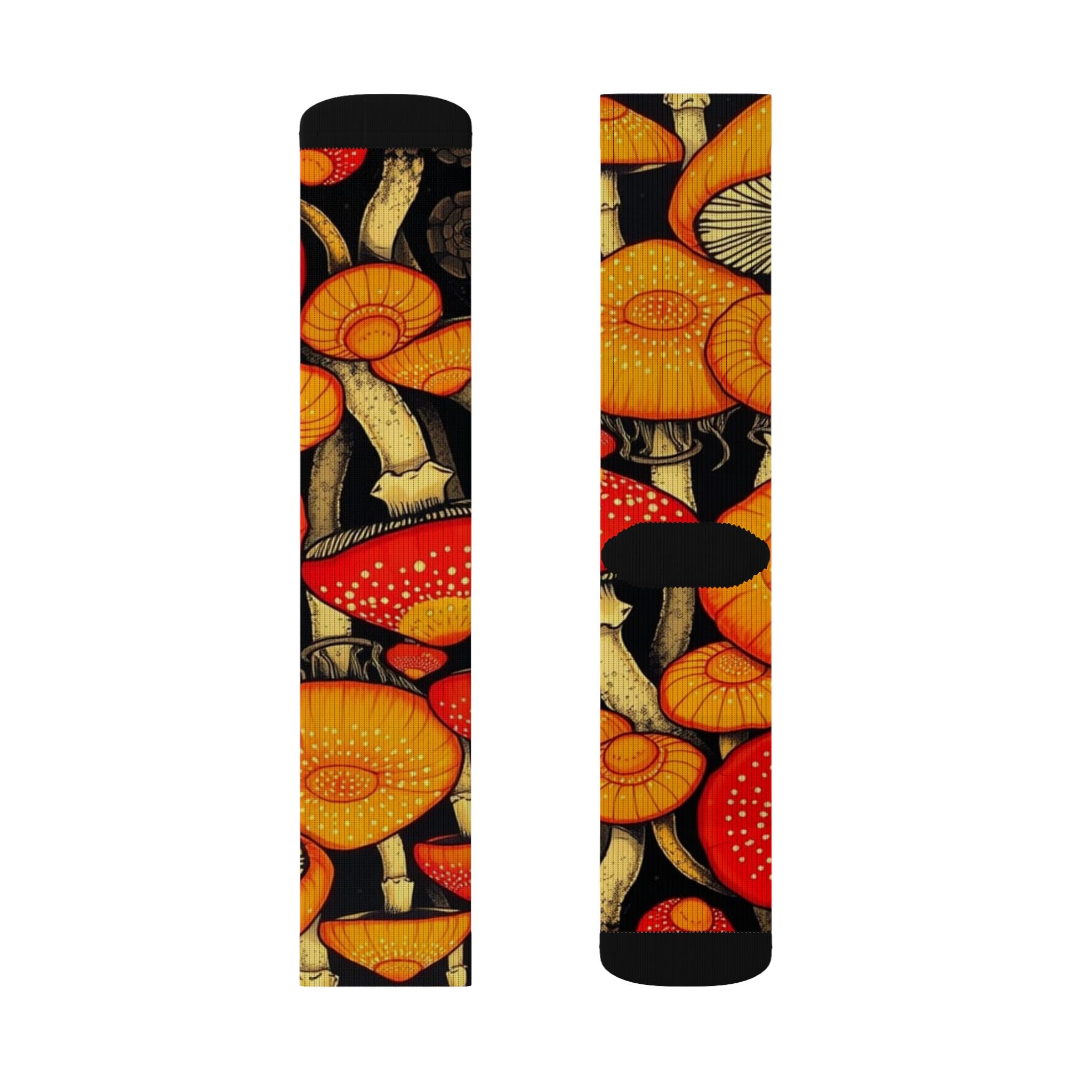 Whimsical Mushroom Socks, Colorful Patterned Socks, Gifts for Nature Lovers, Cozy Everyday Wear, Trendy Sock Collection