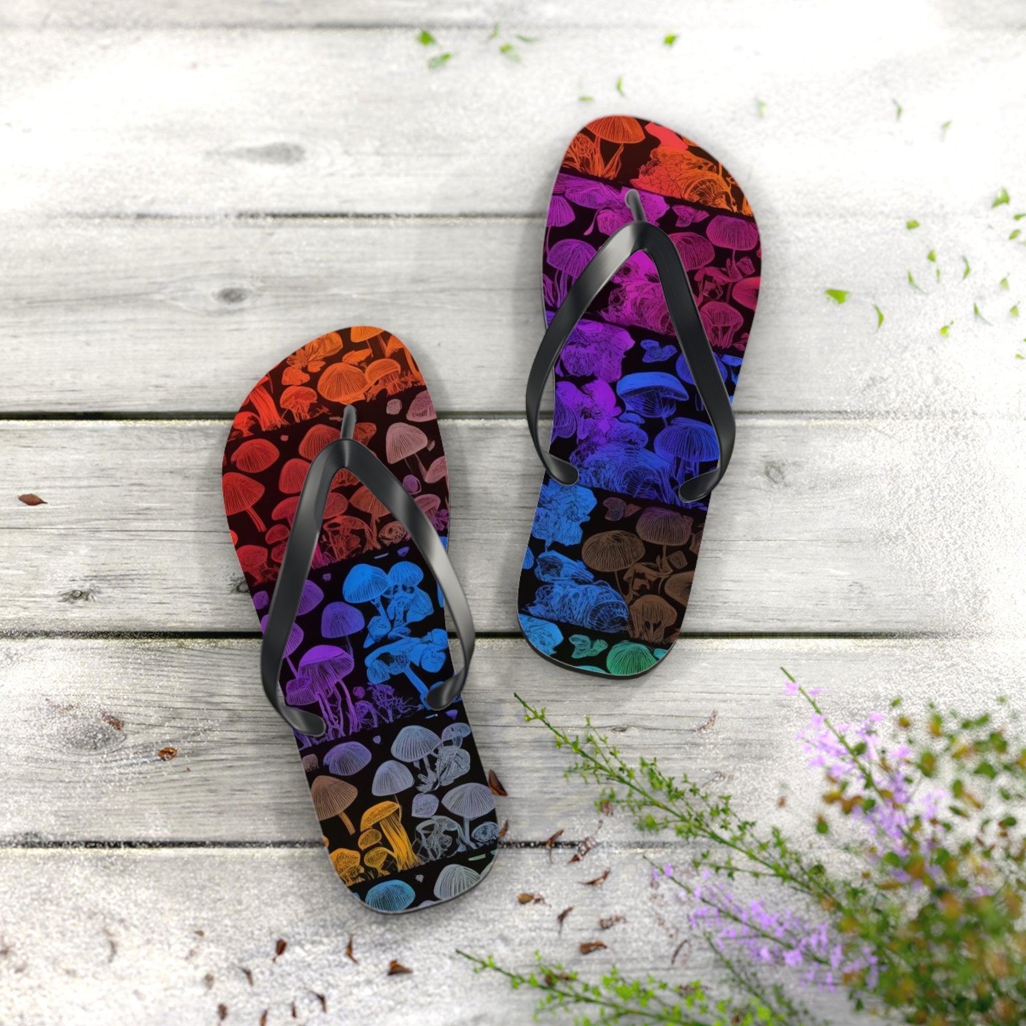 Jellyfish Rainbow Flip Flops — Colorful Beach Sandals