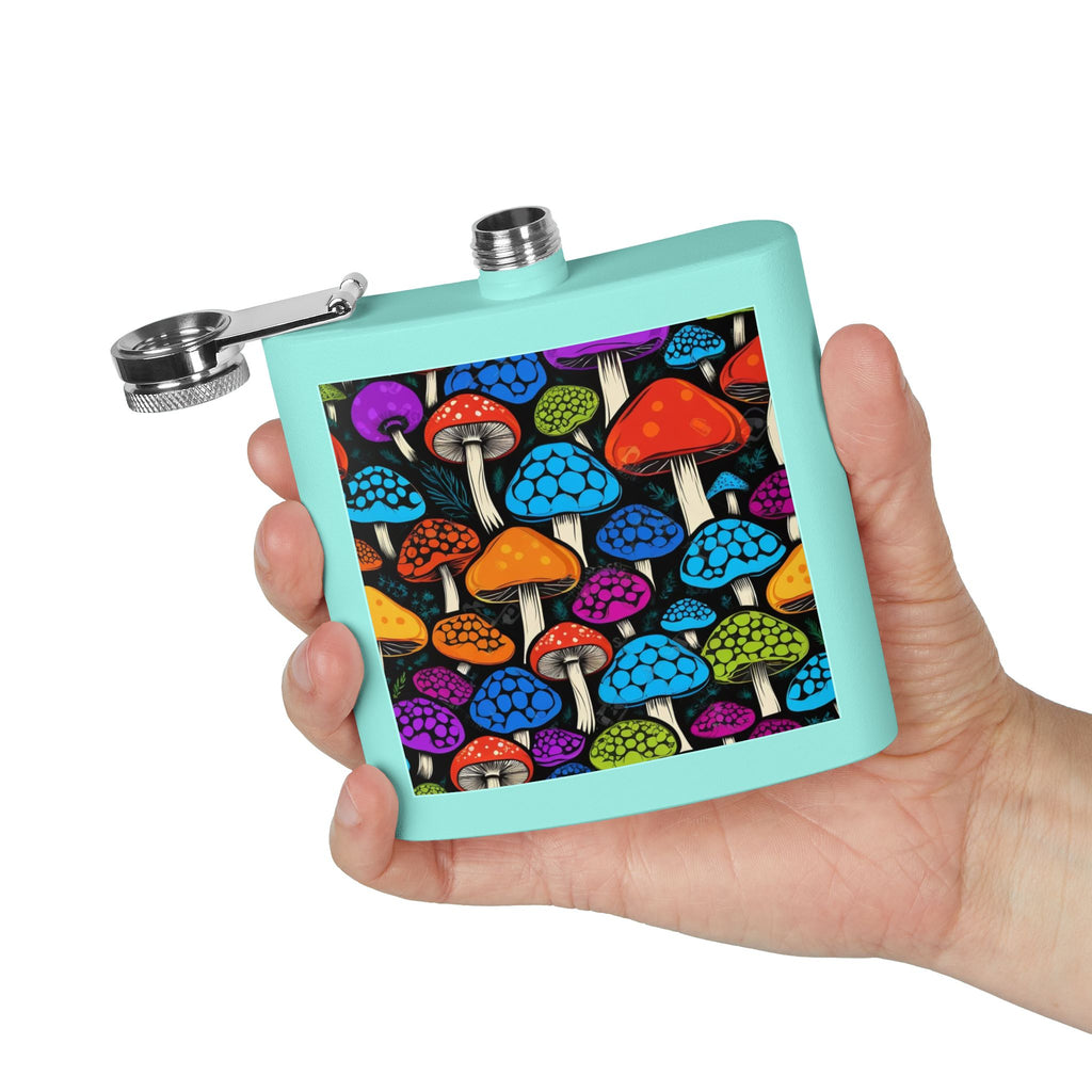 🌈 Psychedelic Pop Shroom Flask – Sip Boldly, Live Colorfully 🍄
