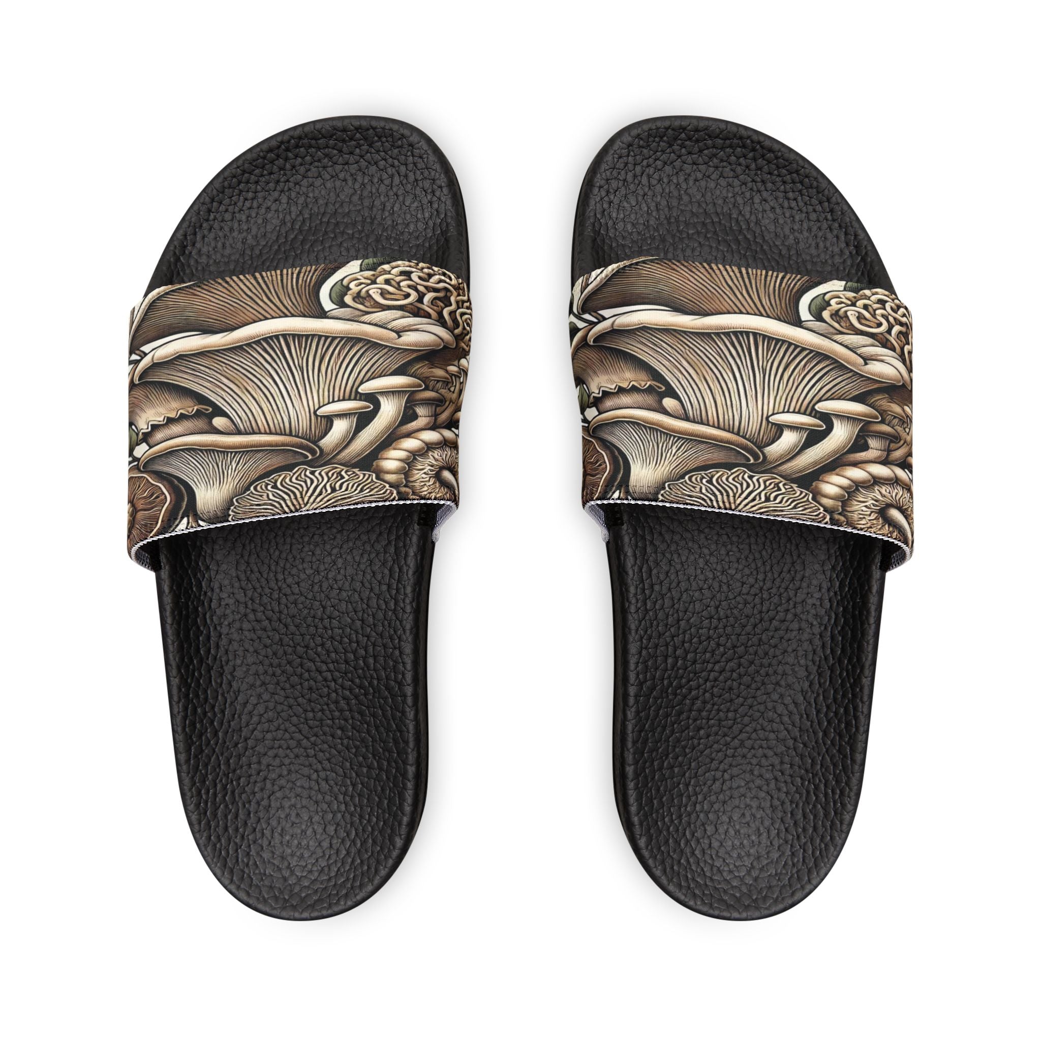 Mushroom Art Slide Sandals — Removable Strap Men's Slides