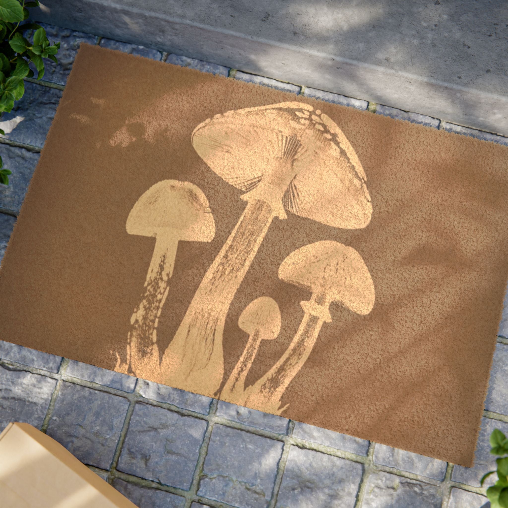 Mushroom Doormat, Nature-Inspired Welcome Mat, Eco-Friendly Entryway Decor, Homewarming Gift, Rustic Outdoor Accent