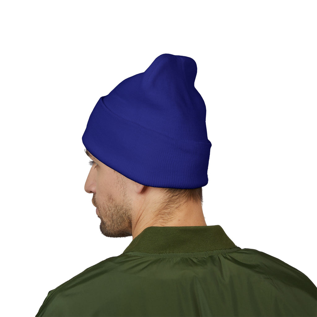 Beanie: Embroidered Colorful Mushroom Beanie — Cute Cuffed Knit Hat