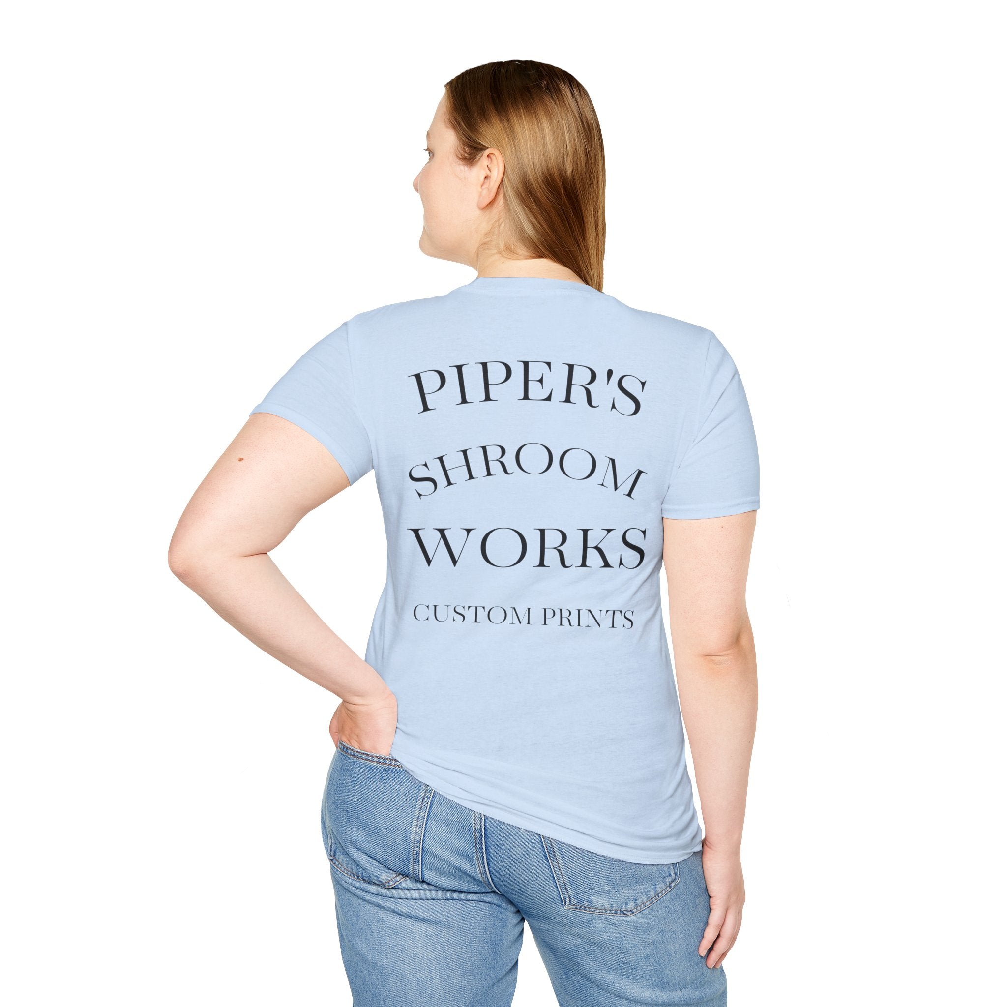 Piper's Shroom Works T-Shirt — Rainbow Drip Mushroom Graphic Tee