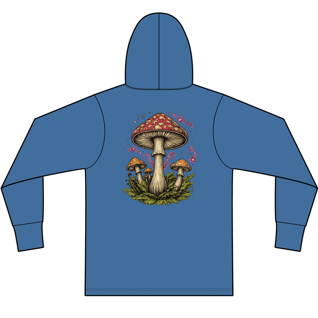 Hoodie: Mushroom Globe Hoodie — Nature Illustration Hooded Long Sleeve Tee