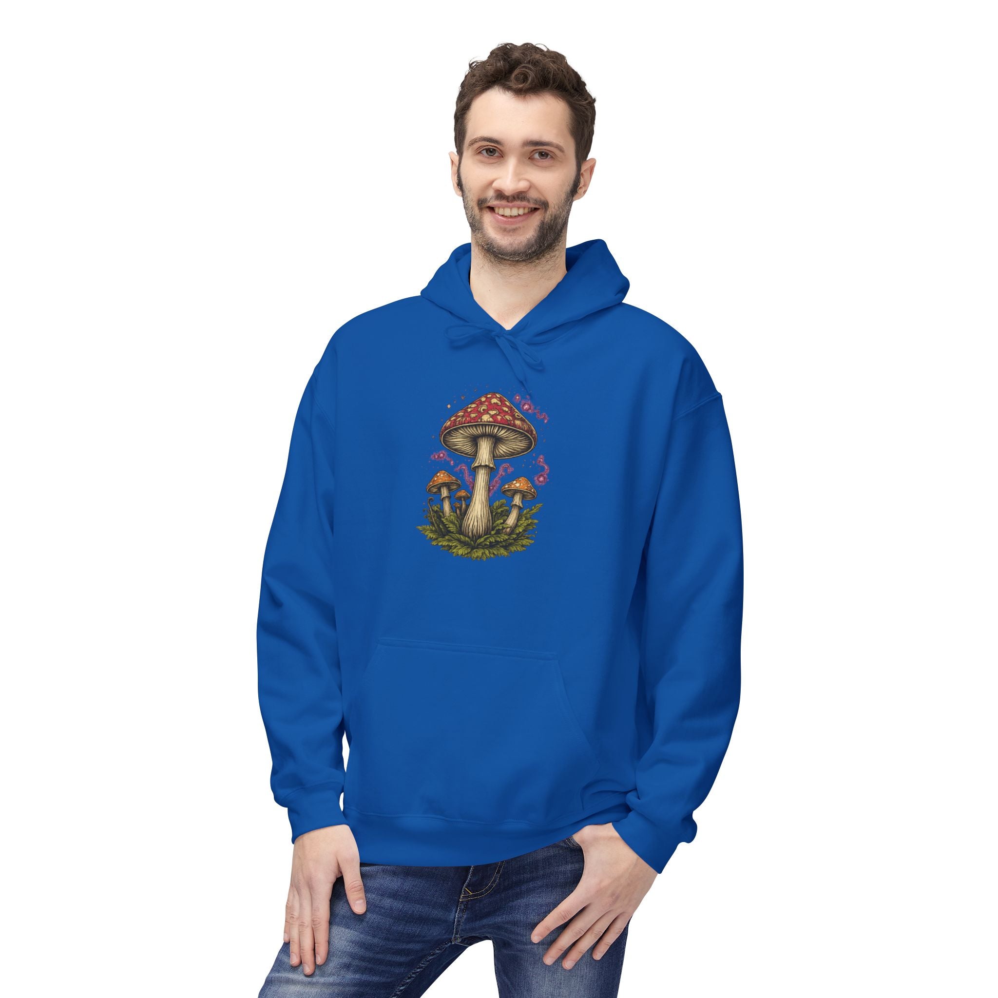 Mushroom Art Hoodie — Botanical Foraging Graphic Pullover