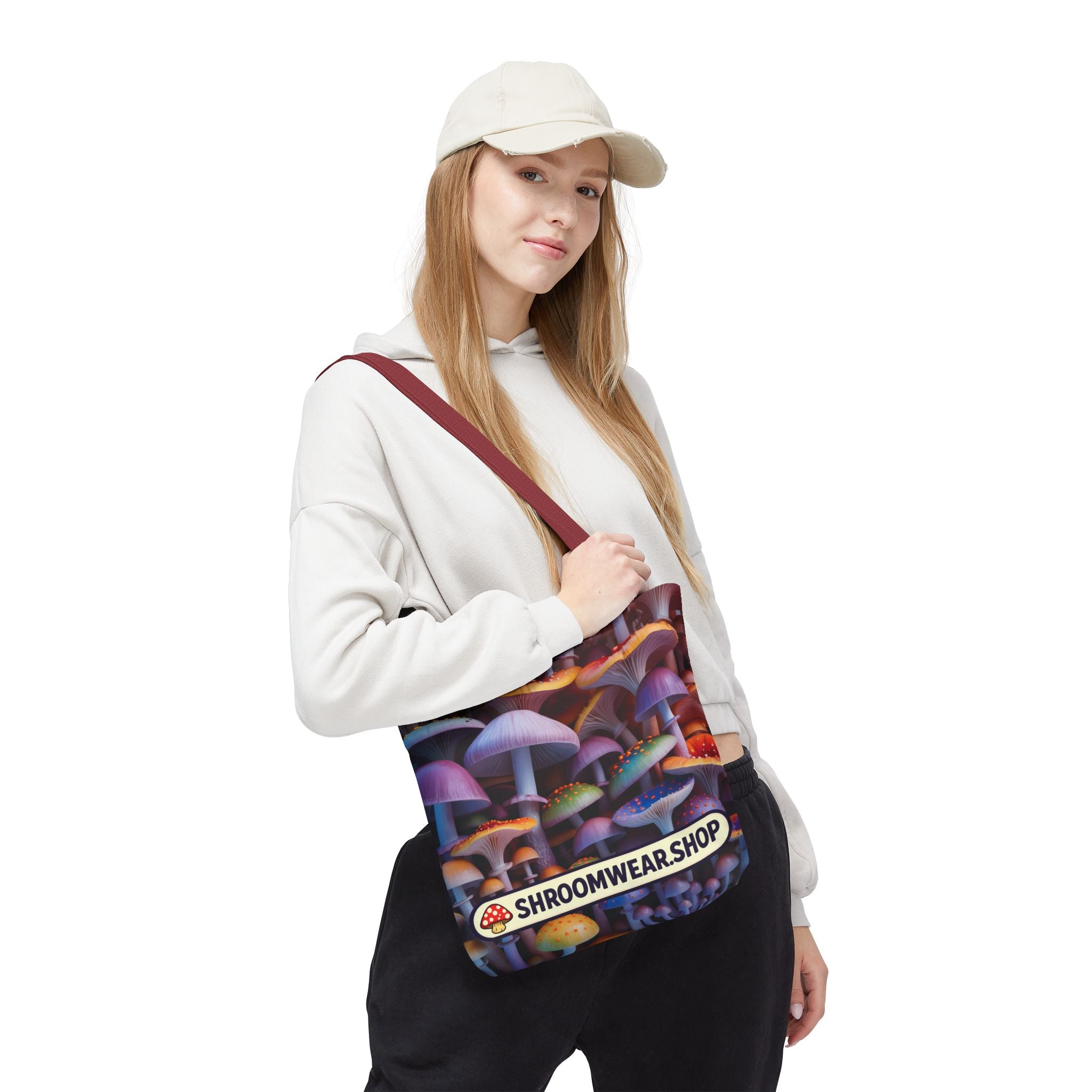 Tote Bag: Psychedelic Mushroom Tote Bag — Colorful Shroom Print Tote