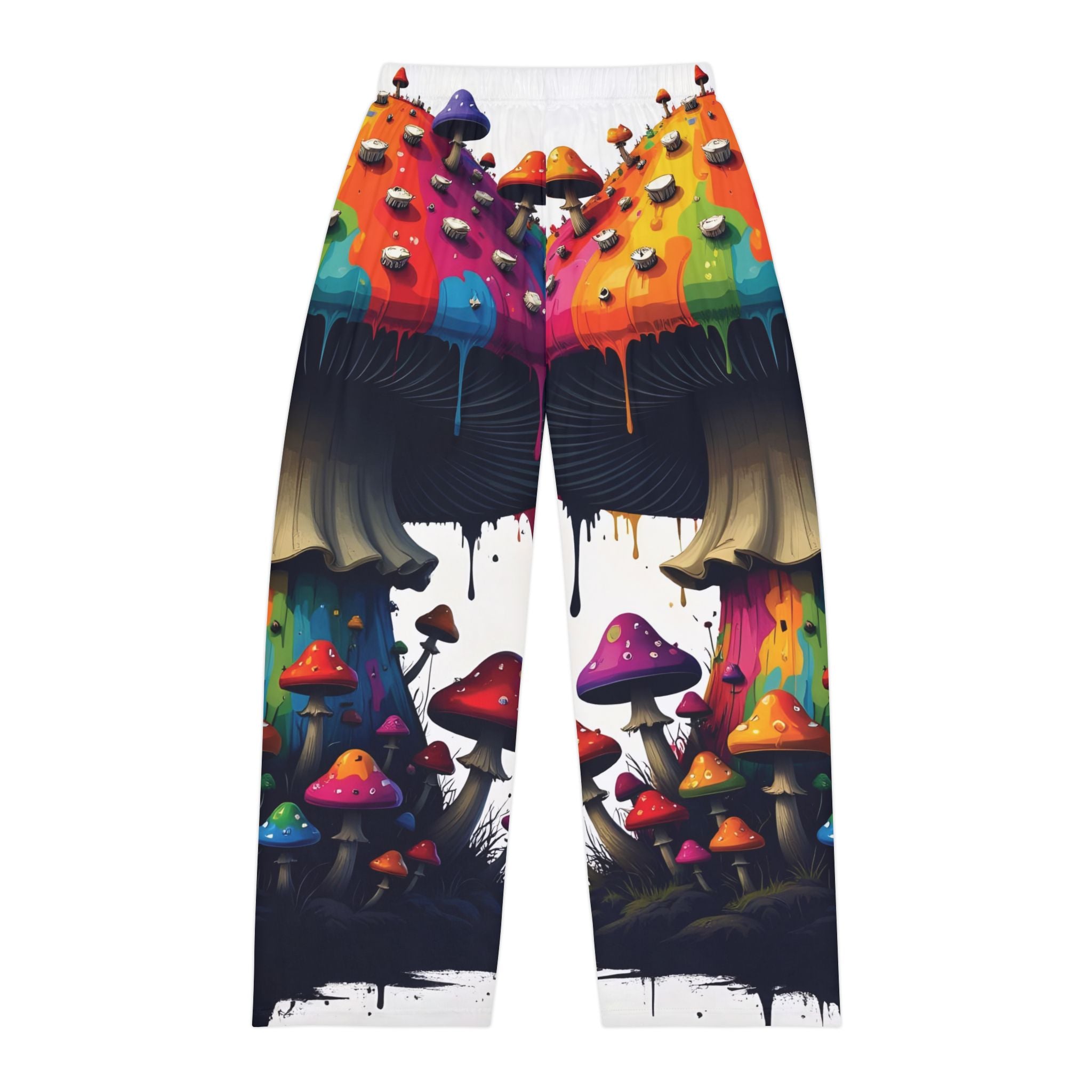 Pajama Pants - Psychedelic Rainbow Mushroom All-Over Print Lounge Pants