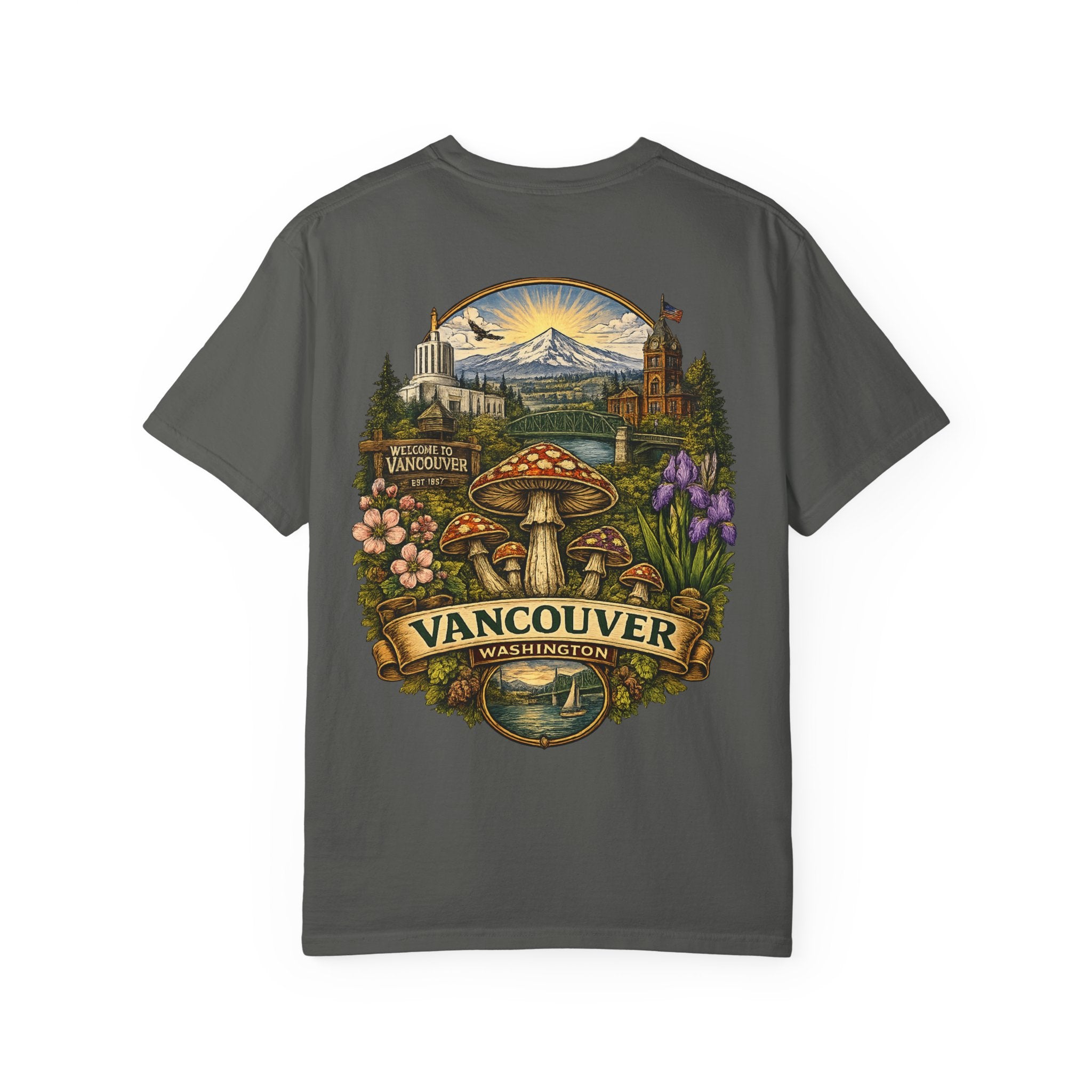 Lake Oswego Mushroom T-Shirt — Vintage Nature & Psychedelic Fungi Design