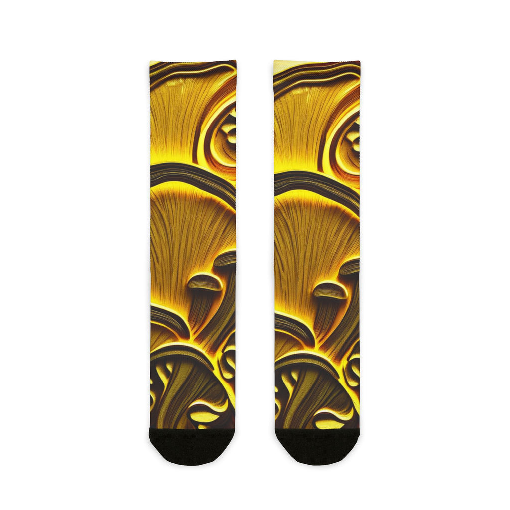 Crew Socks: Golden Mushroom Art Crew Socks