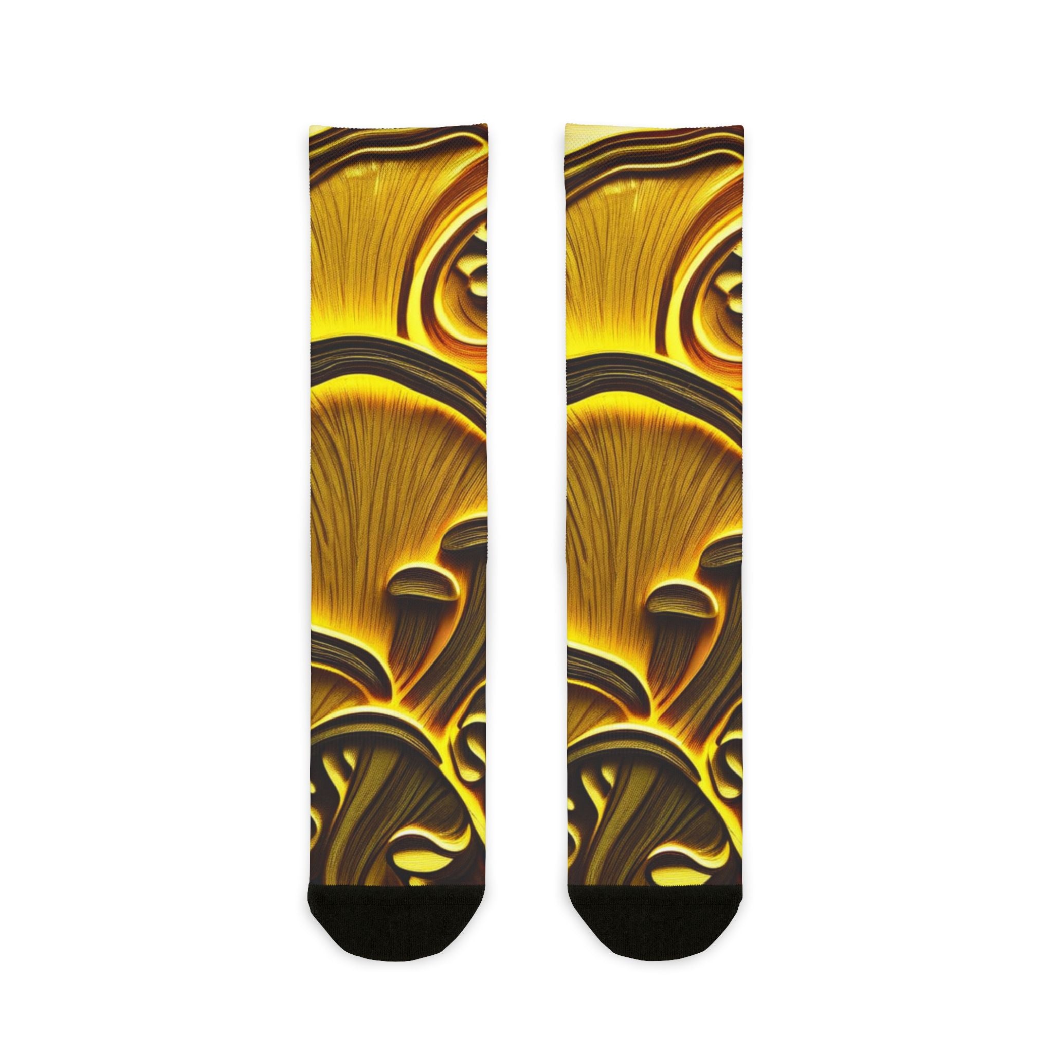Crew Socks: Golden Mushroom Art Crew Socks