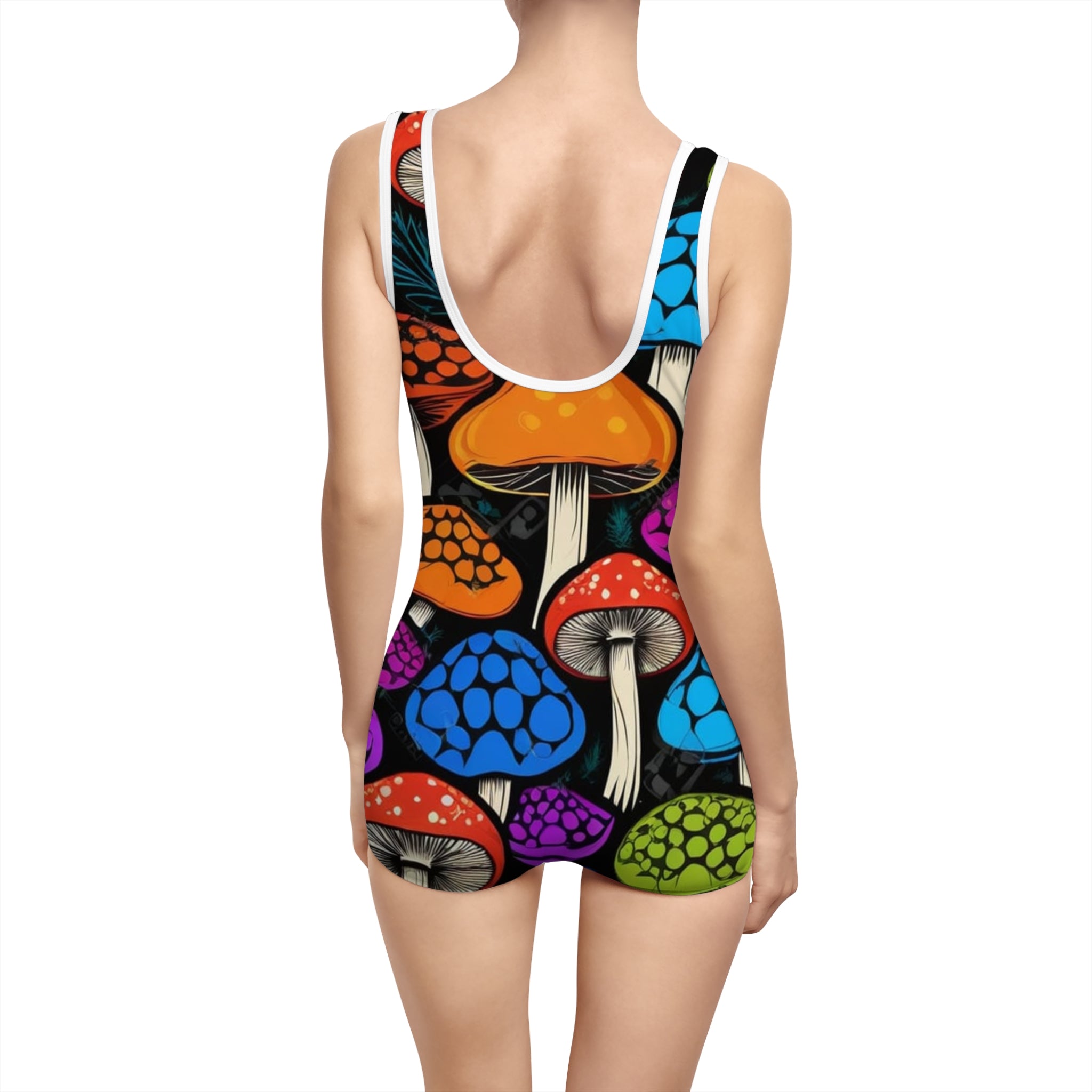 🍄 Myco Pop One-Piece Romper Swimsuit – Color Outside the Tide 🌈