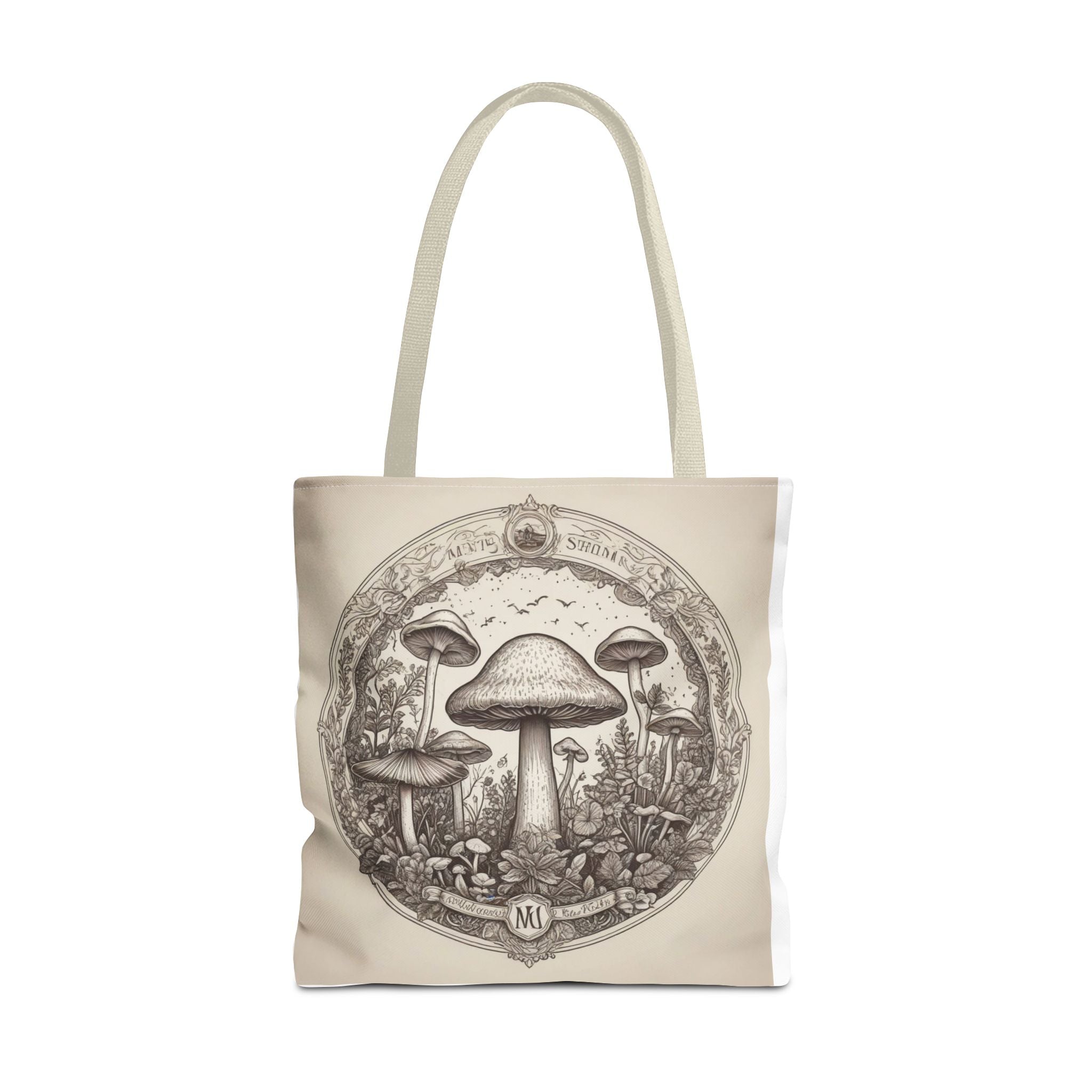 👜 Mystic Shroom Circle Tote Bag – Where Art Nouveau Meets Nature 🍄