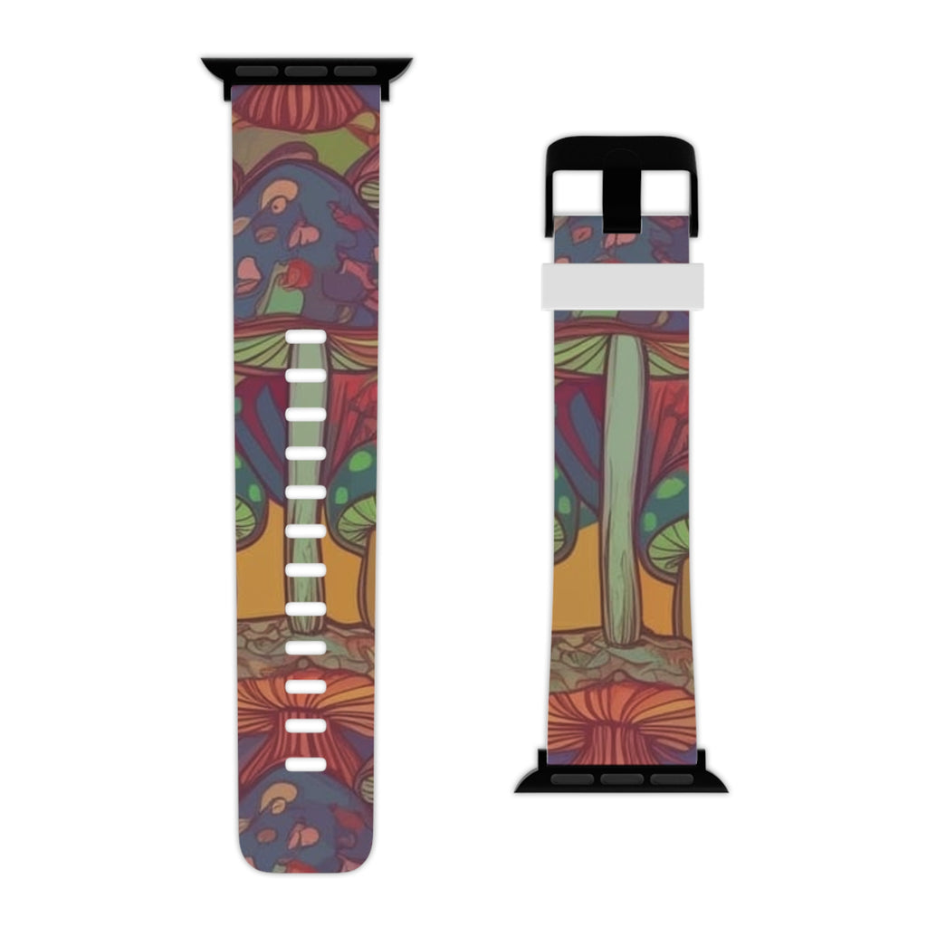 Mushroom Forest Apple Watch Band — Colorful Psychedelic Nature Strap