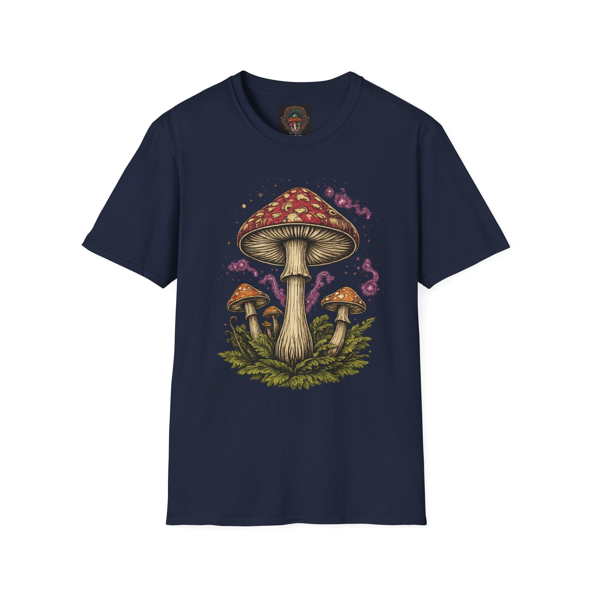 Mushroom Illustration T-Shirt – Vintage Red Toadstool Graphic