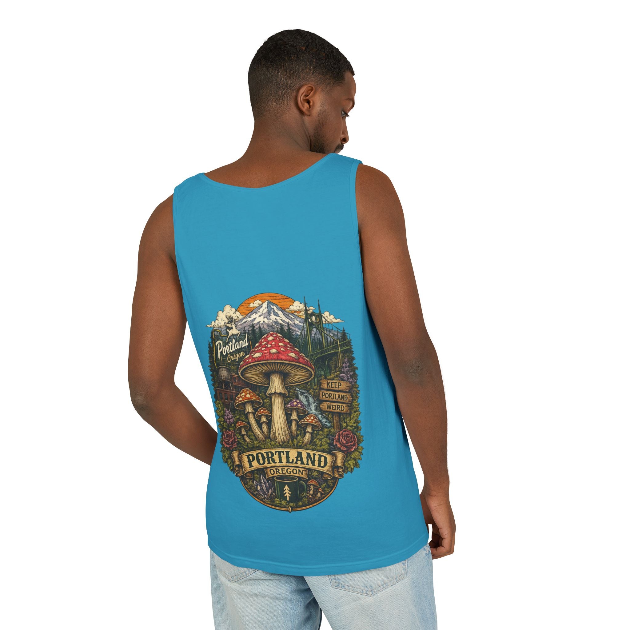 Mushroom Graphic Tank Top — Colorful Psychedelic Fungi Design