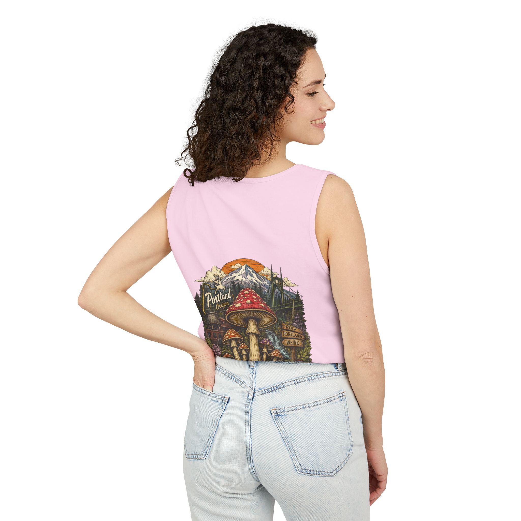 Mushroom Graphic Tank Top — Colorful Psychedelic Fungi Design