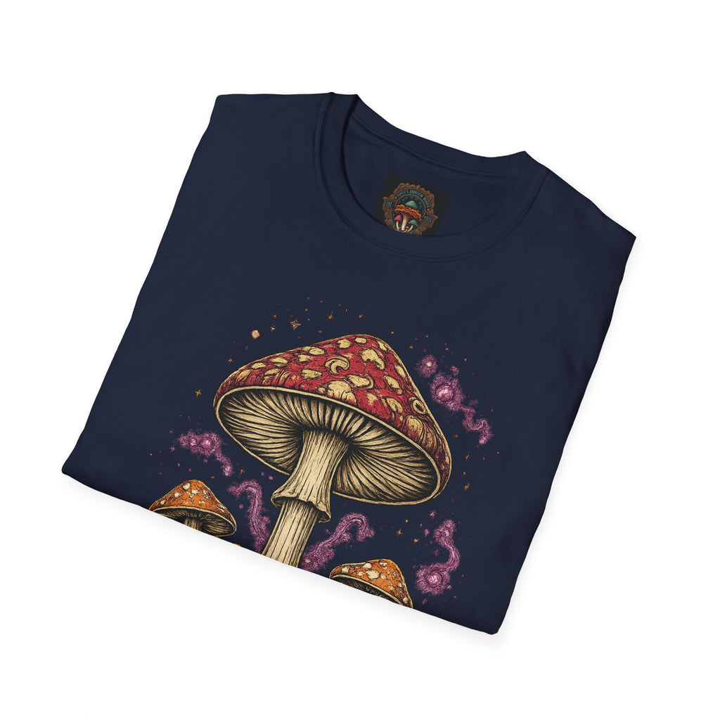 Mushroom Illustration T-Shirt – Vintage Red Toadstool Graphic