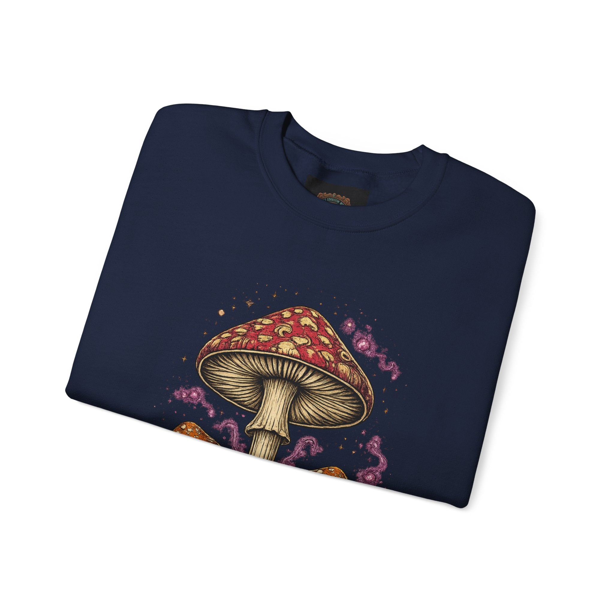 Mushroom Crewneck Sweatshirt — Portland Vintage Psychedelic Fungi Graphic