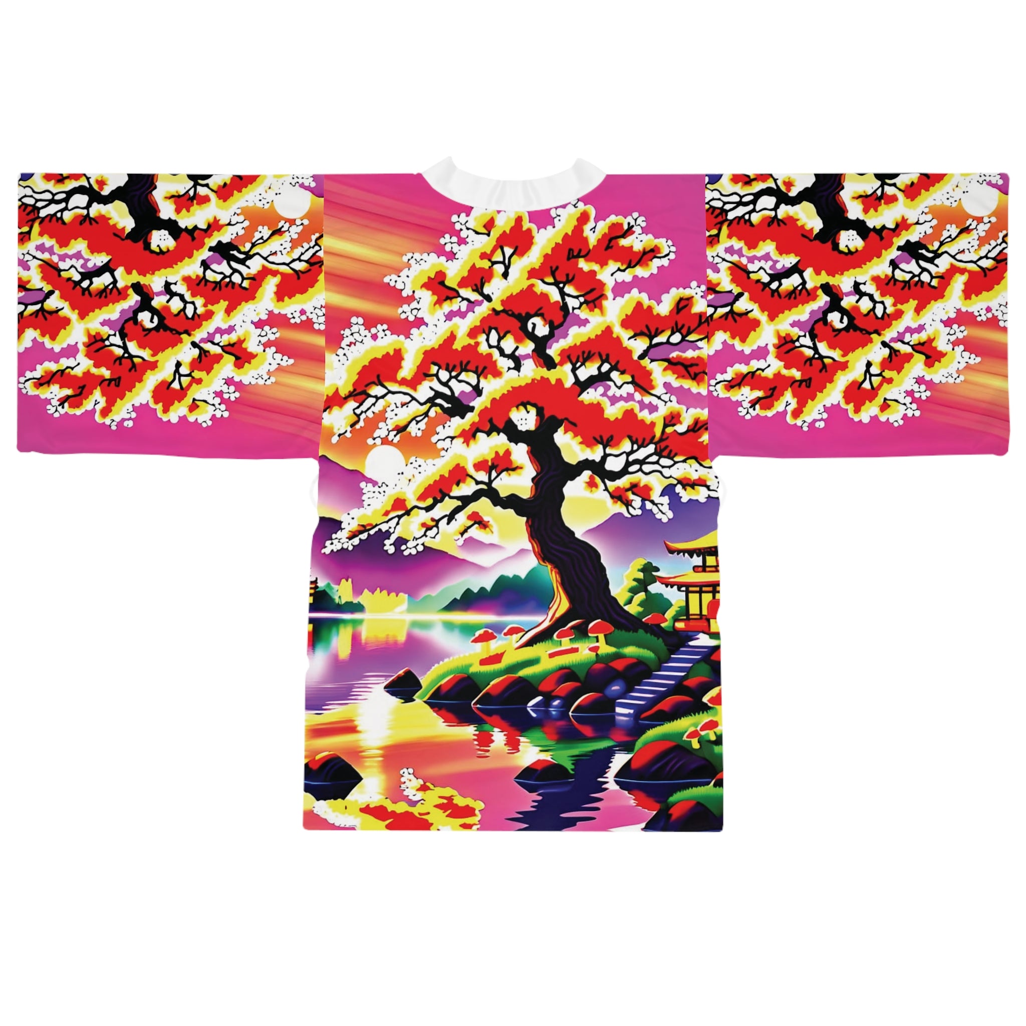 Kimono Robe: Sunset Sakura Kimono Robe