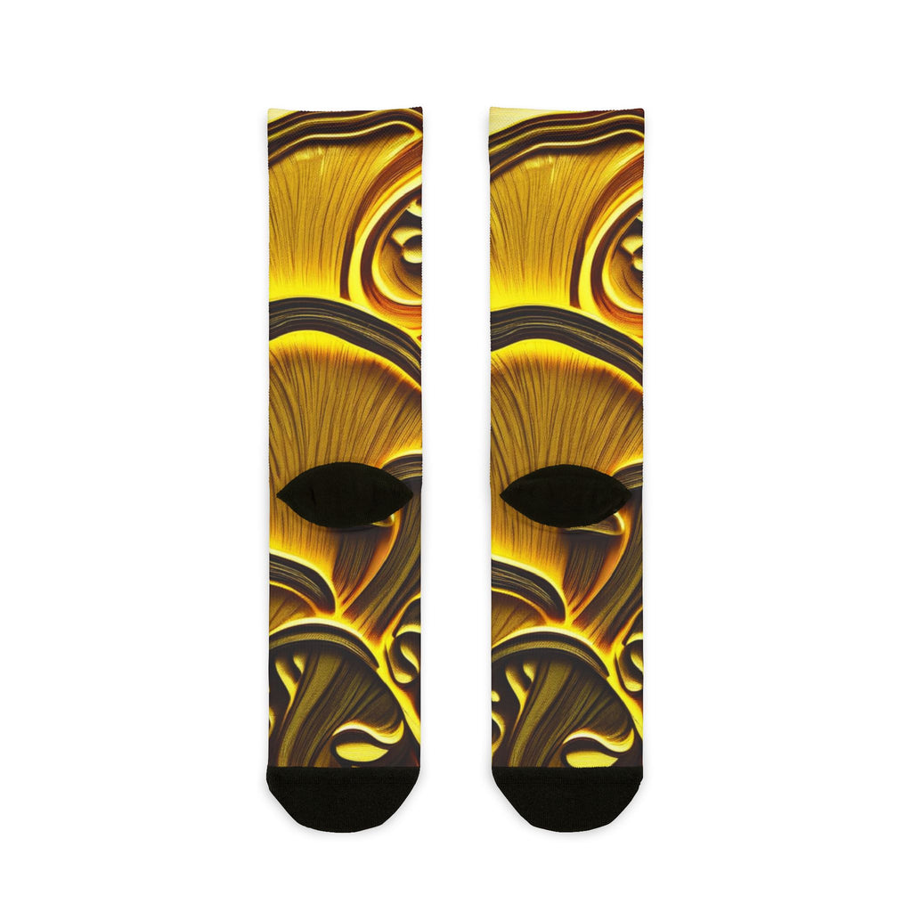 Crew Socks: Golden Mushroom Art Crew Socks