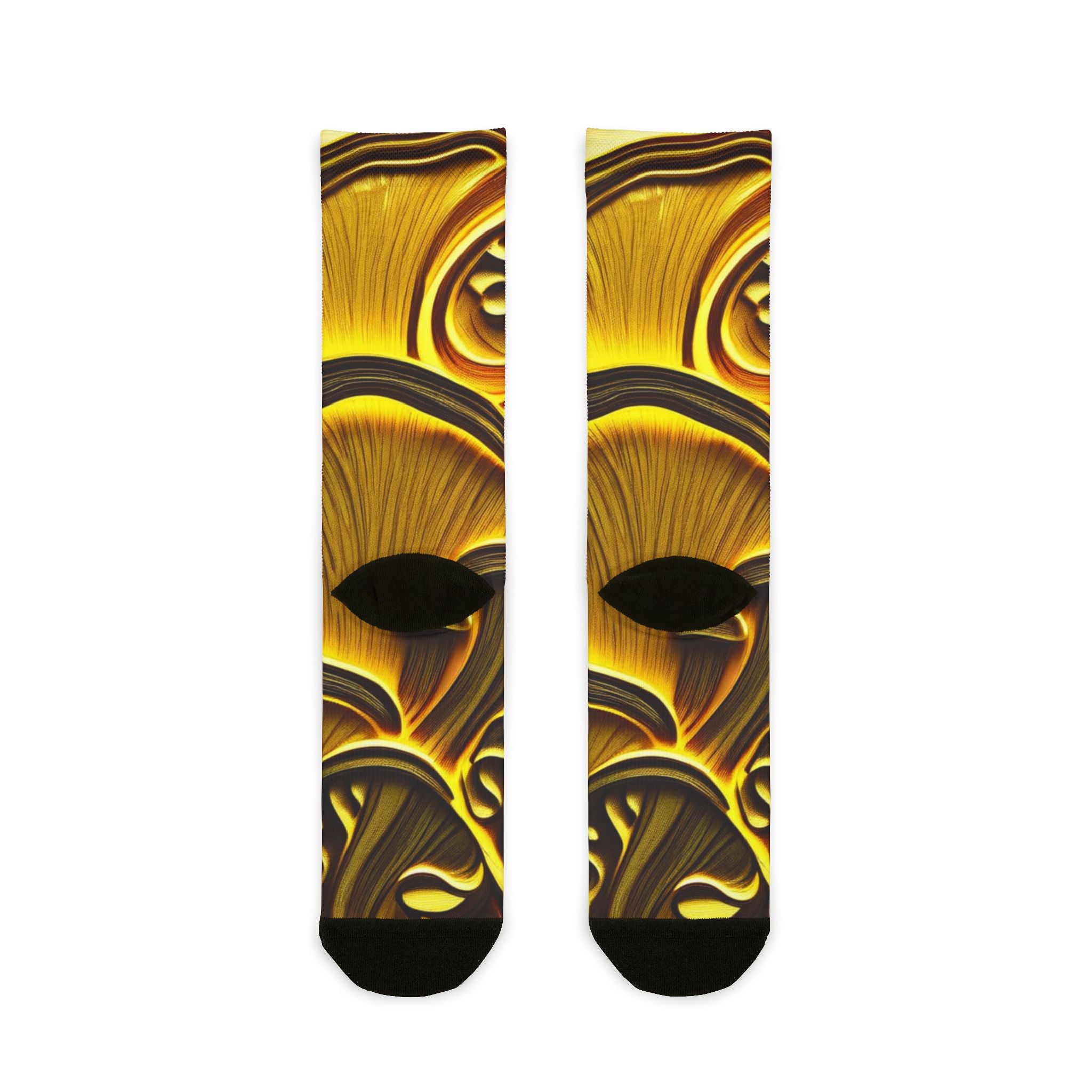 Crew Socks: Golden Mushroom Art Crew Socks