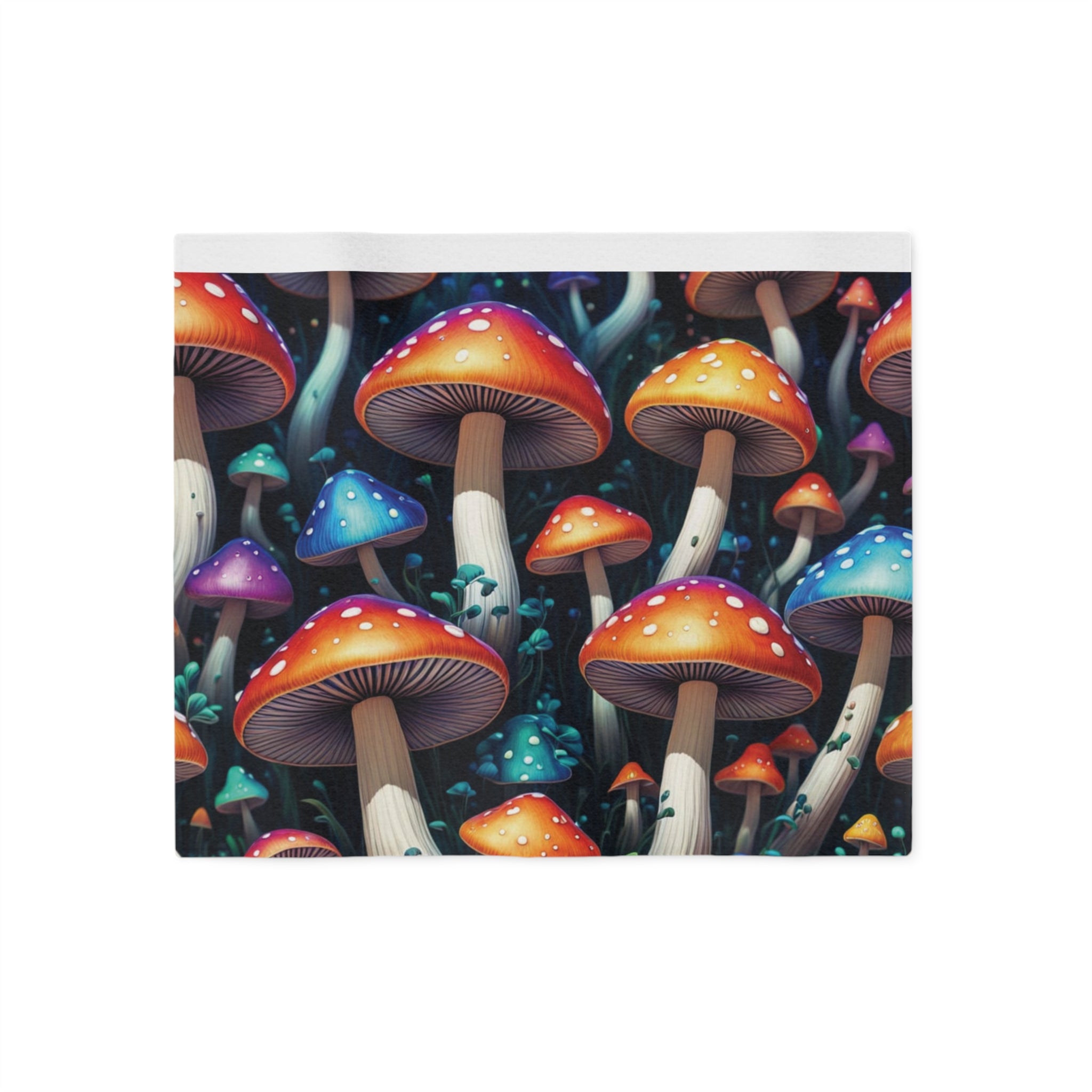 Mushroom Wonderland Sweatshirt Blanket — Colorful Psychedelic Fungi Throw