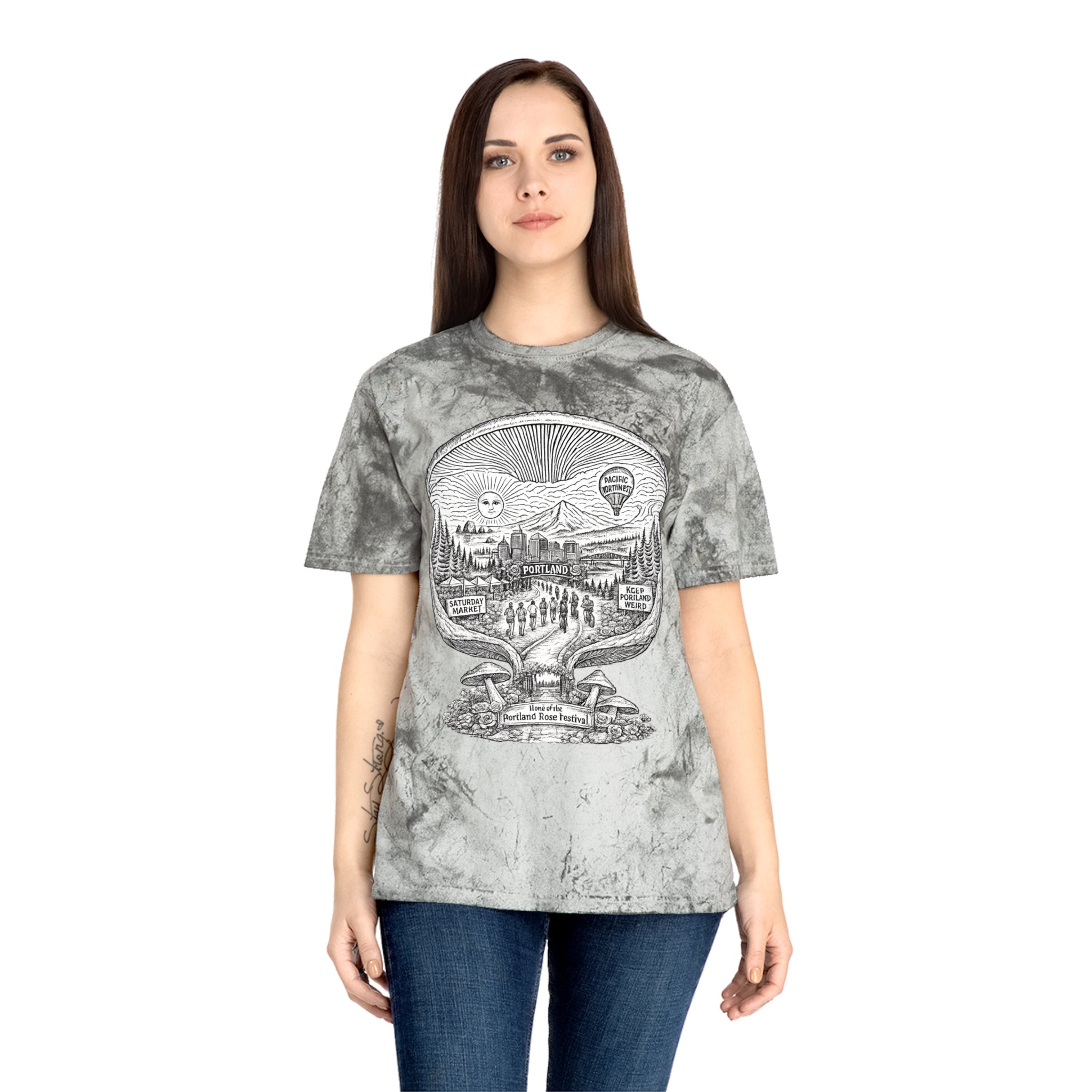 City: Portland Mushroom Vintage T-Shirt