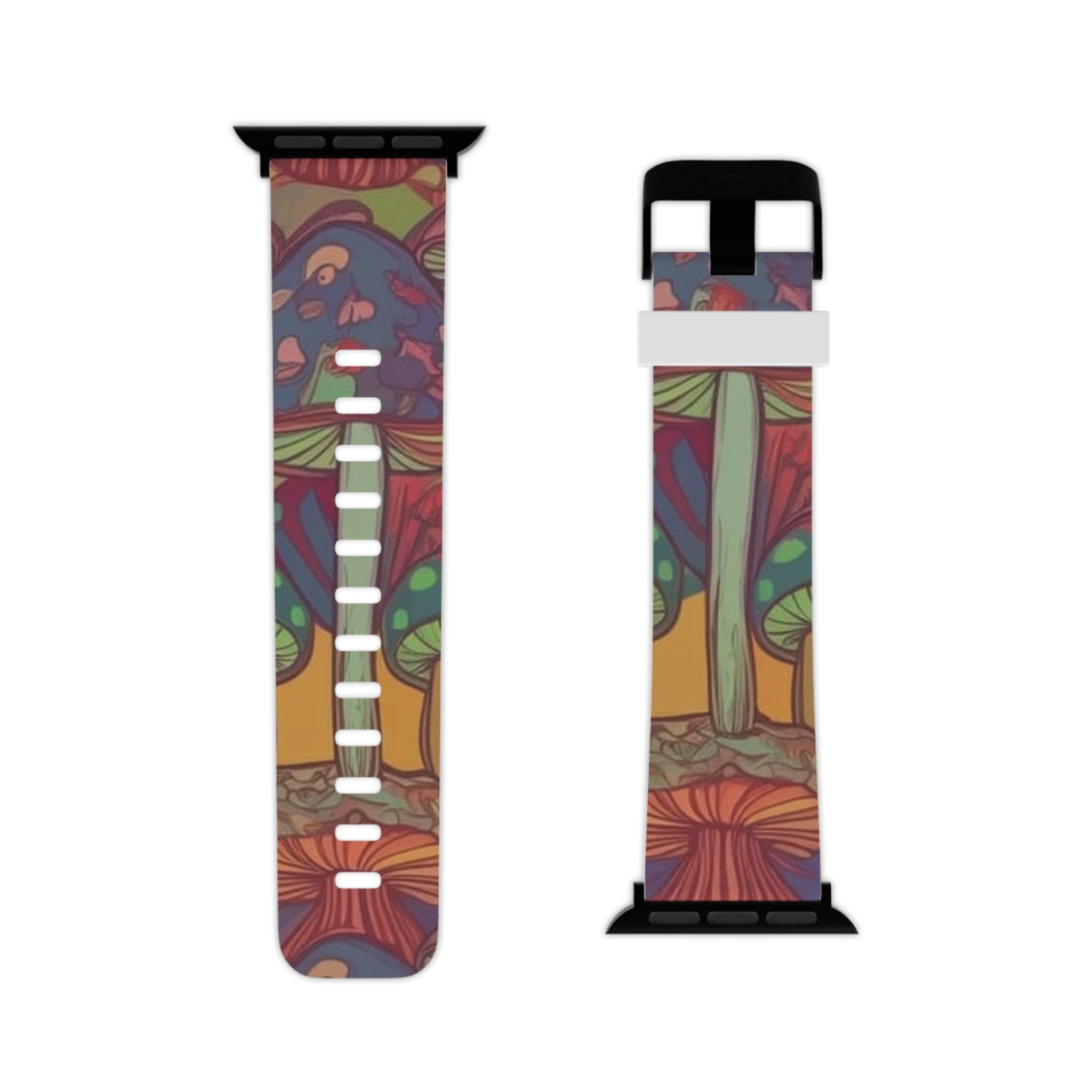Mushroom Forest Apple Watch Band — Colorful Psychedelic Nature Strap
