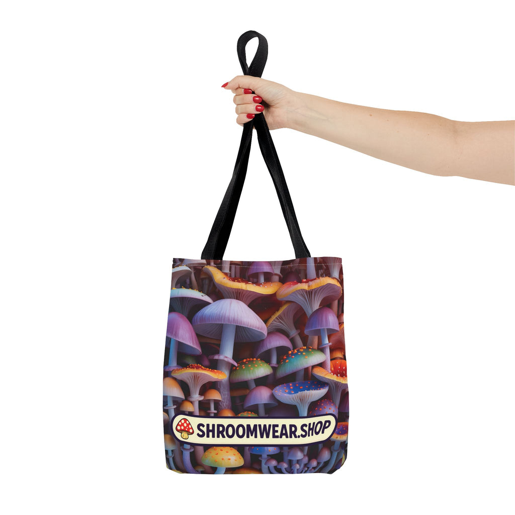 Tote Bag: Psychedelic Mushroom Tote Bag — Colorful Shroom Print Tote