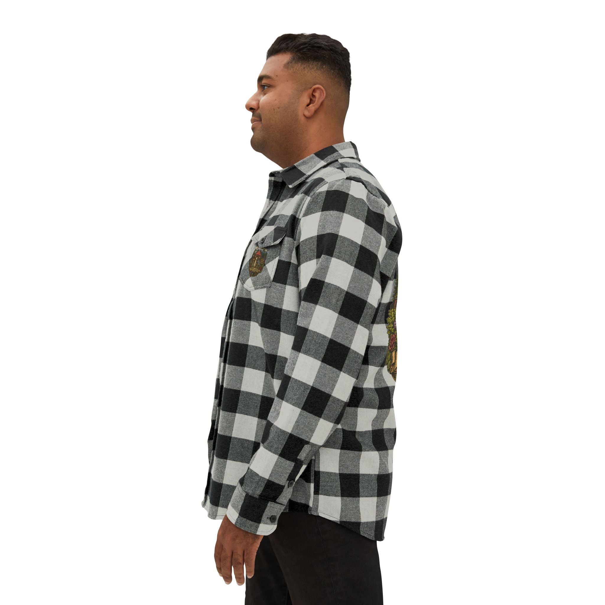 Portland Mushroom Flannel Shirt — Vintage Forest Plaid Button-Up