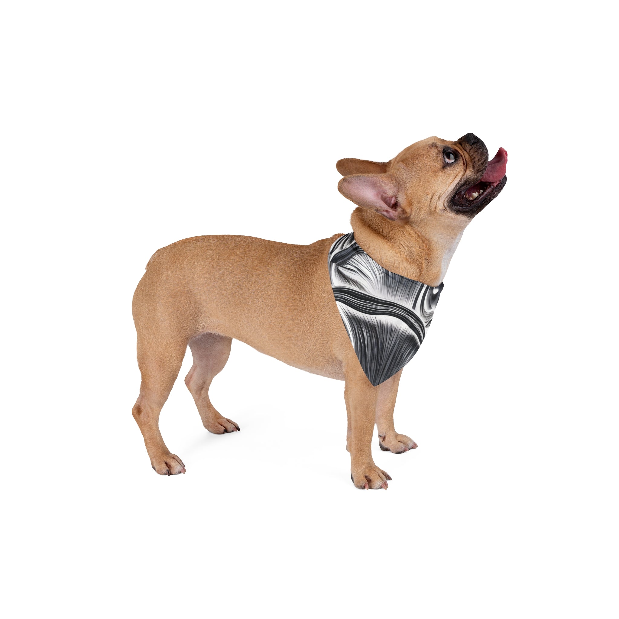 Pet Bandana: Silver Floral Pet Bandana — Metallic Floral Pattern Dog & Cat Accessory