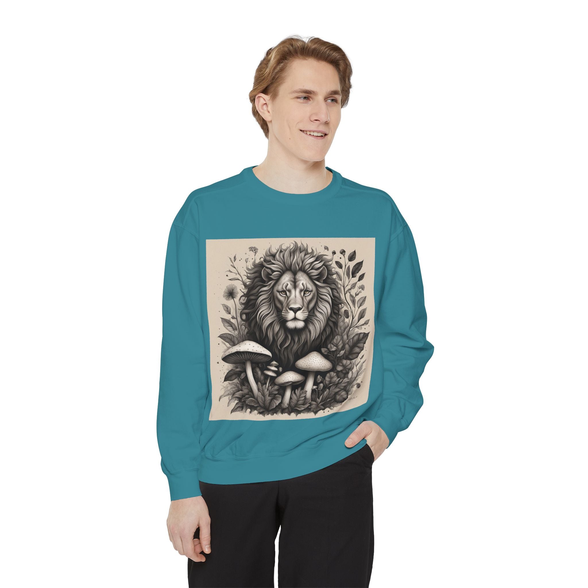 🦁 Lionheart & Shrooms Sweatshirt – Wear the Wild Within 🍄