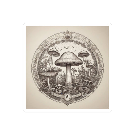 🍄 "Nature's Herald" Vintage Mushroom Sticker – A Story in Every Spore Step into a world where nature whispers its wisdom through ink and earth.