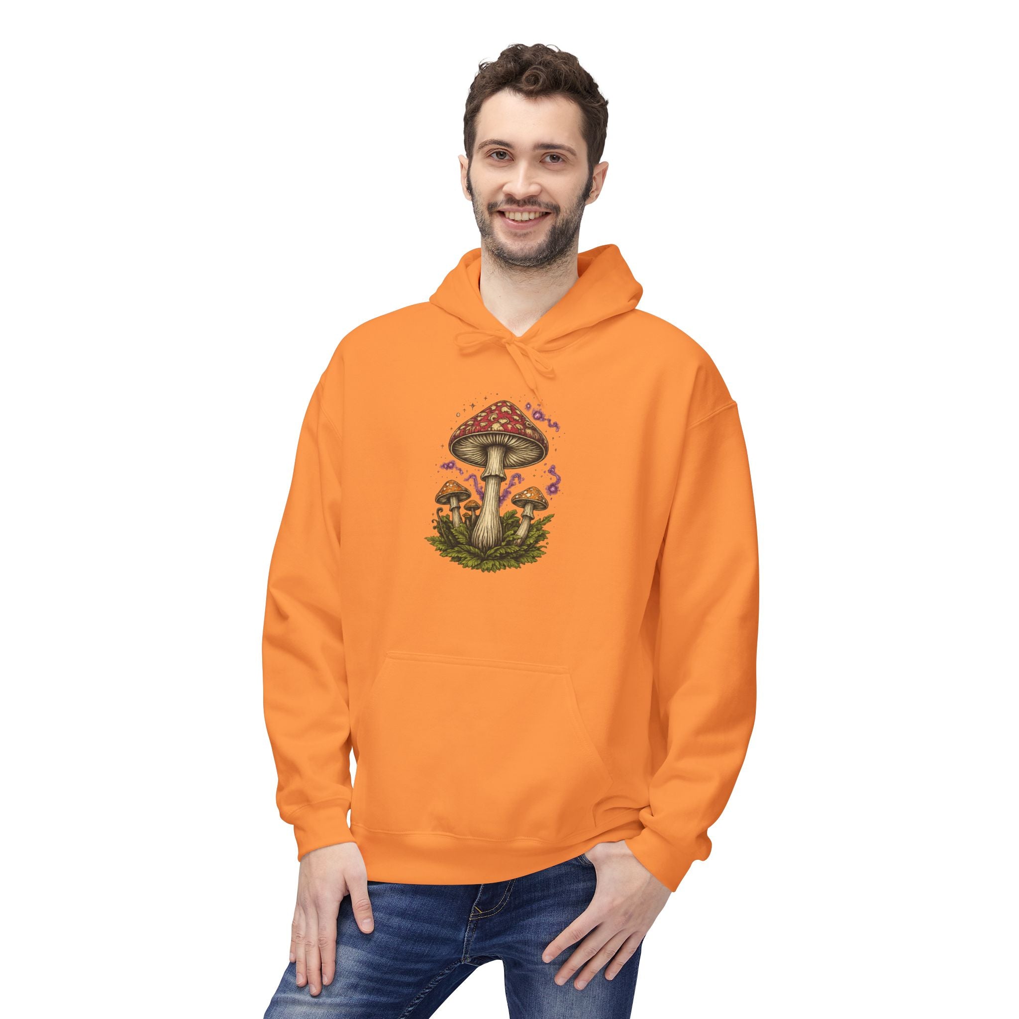 Mushroom Art Hoodie — Botanical Foraging Graphic Pullover