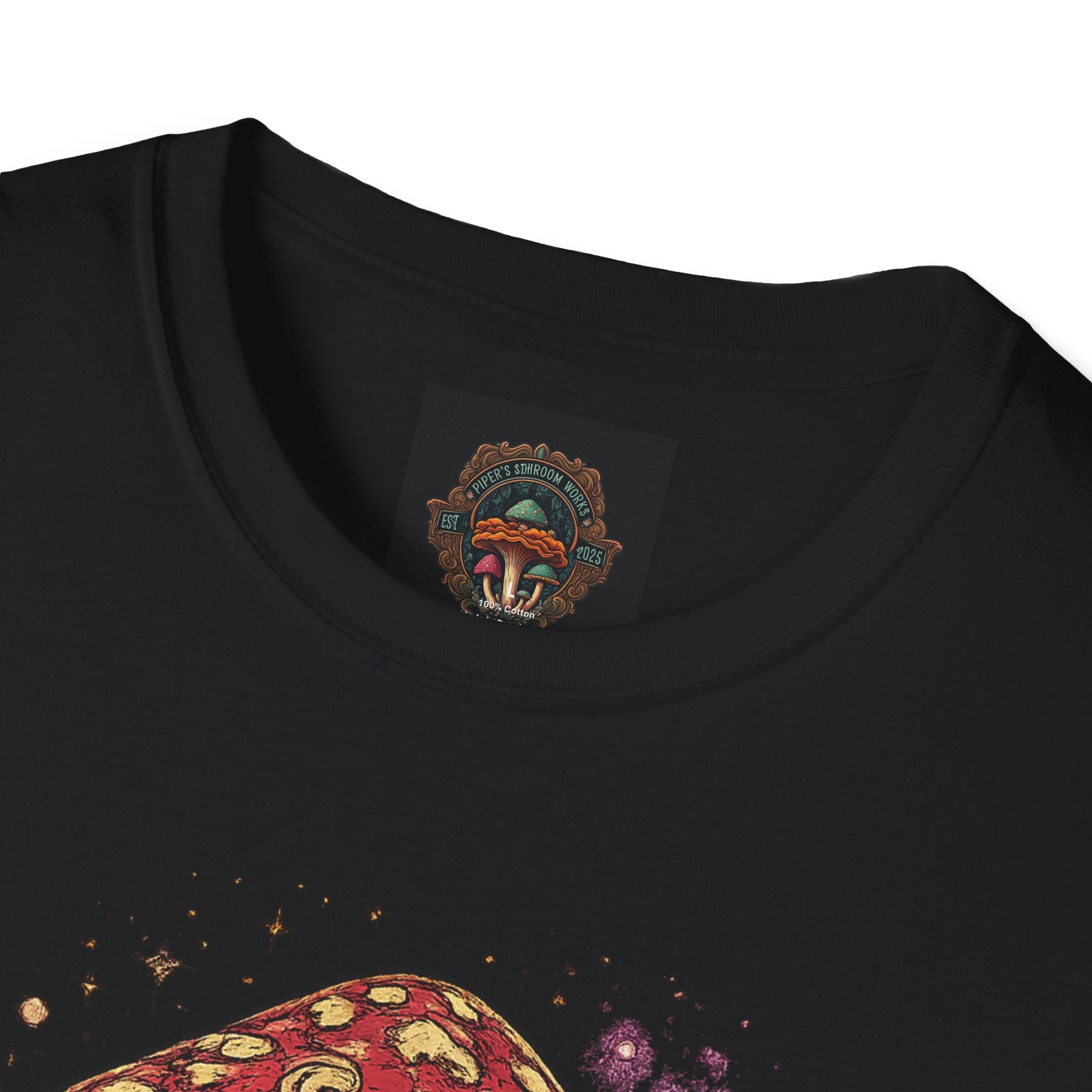 Psychedelic Mushroom Graphic T-Shirt — Red Amanita Illustration