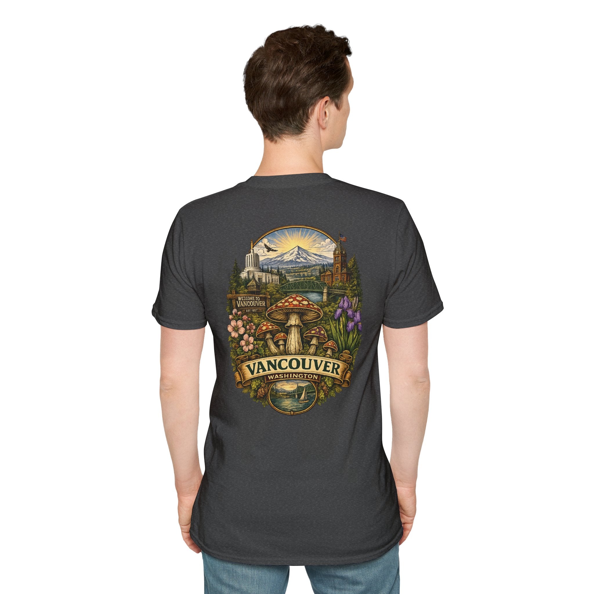 Mushroom Illustration T-Shirt – Vintage Red Toadstool Graphic