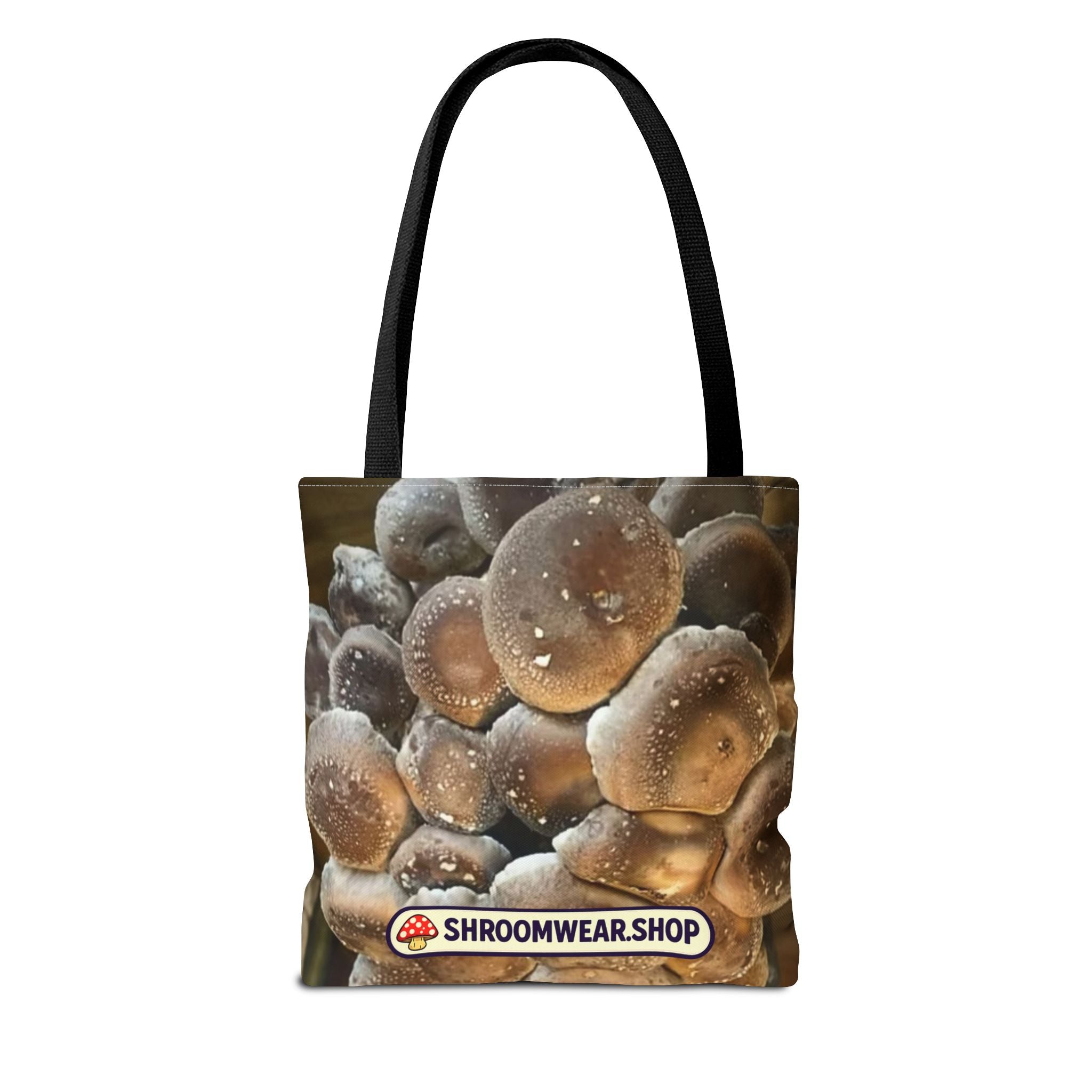 Bag: Mushroom Print Tote Bag-Over-Print Canvas Tote
