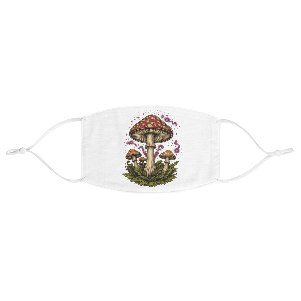 Fabric Face Mask: Mushroom Illustration Fabric Face Mask — Vintage Toadstool Design