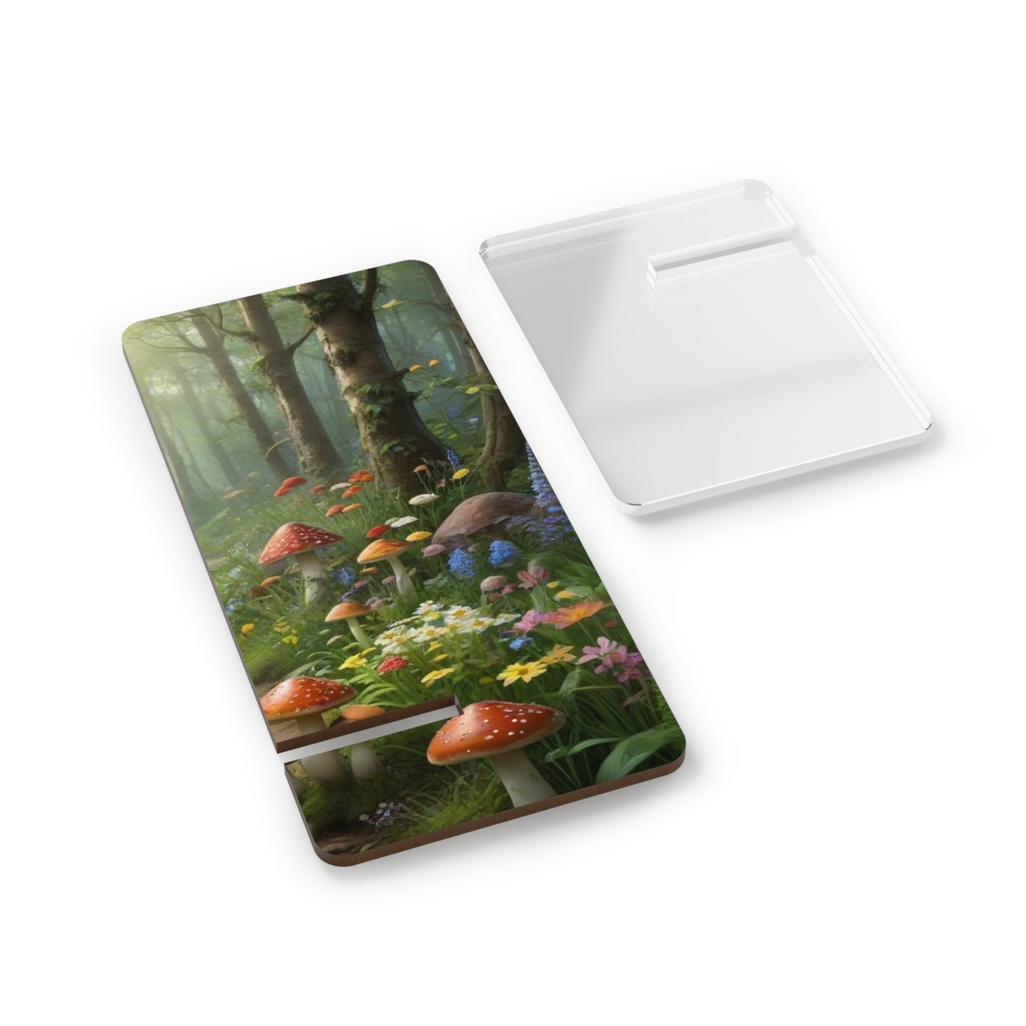 Phone Stand: Woodland Mushroom Phone Stand — Fantasy Forest Mobile Display