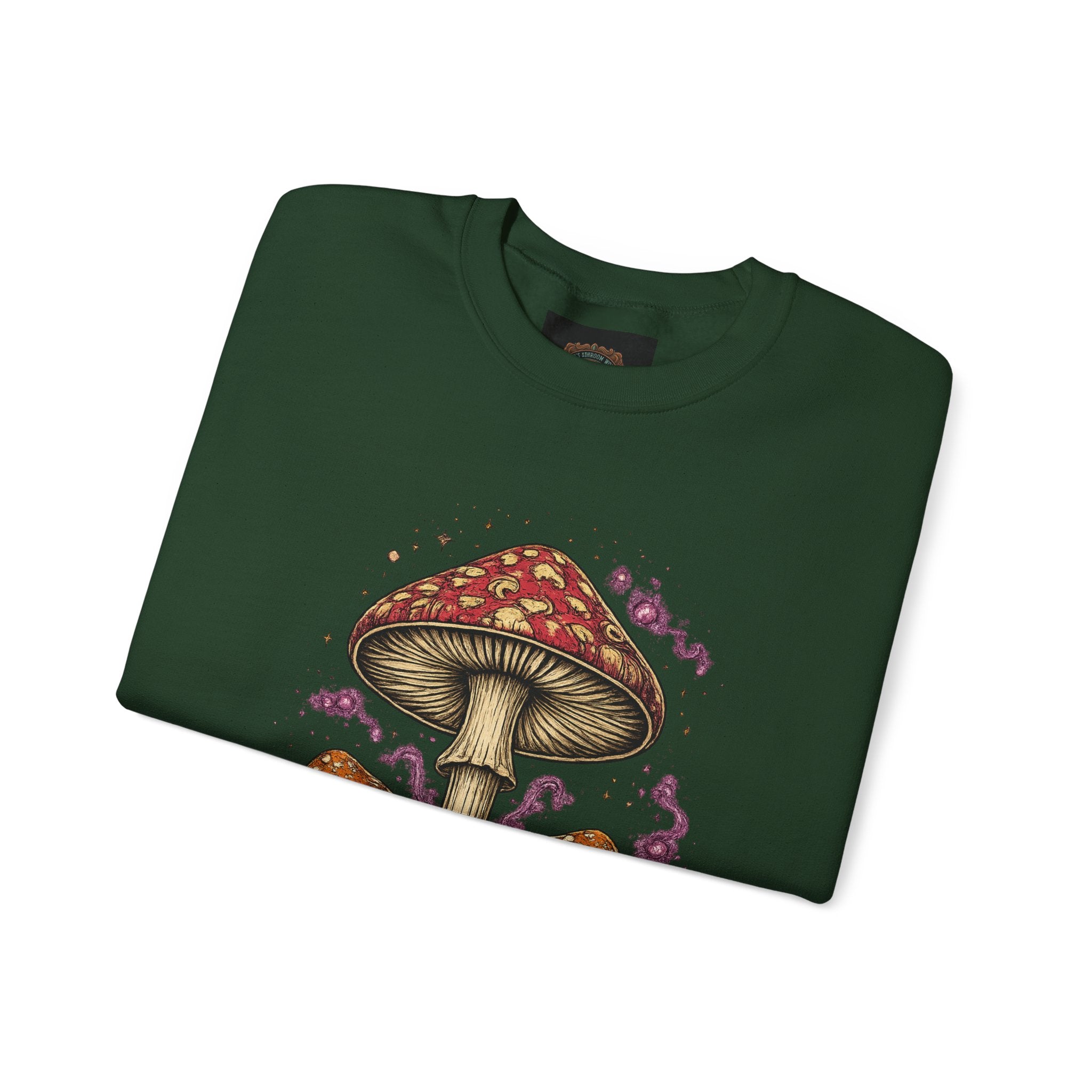 Mushroom Crewneck Sweatshirt — Portland Vintage Psychedelic Fungi Graphic
