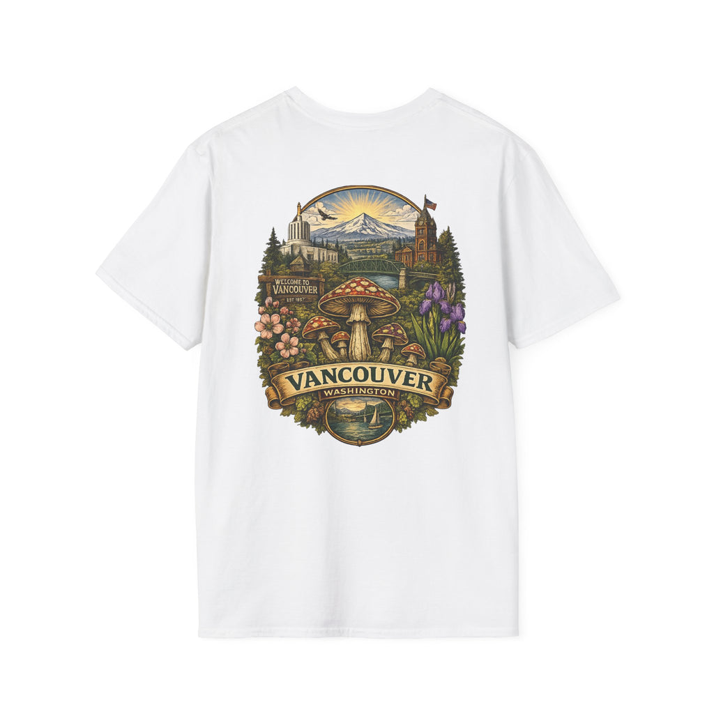 Mushroom Illustration T-Shirt – Vintage Red Toadstool Graphic